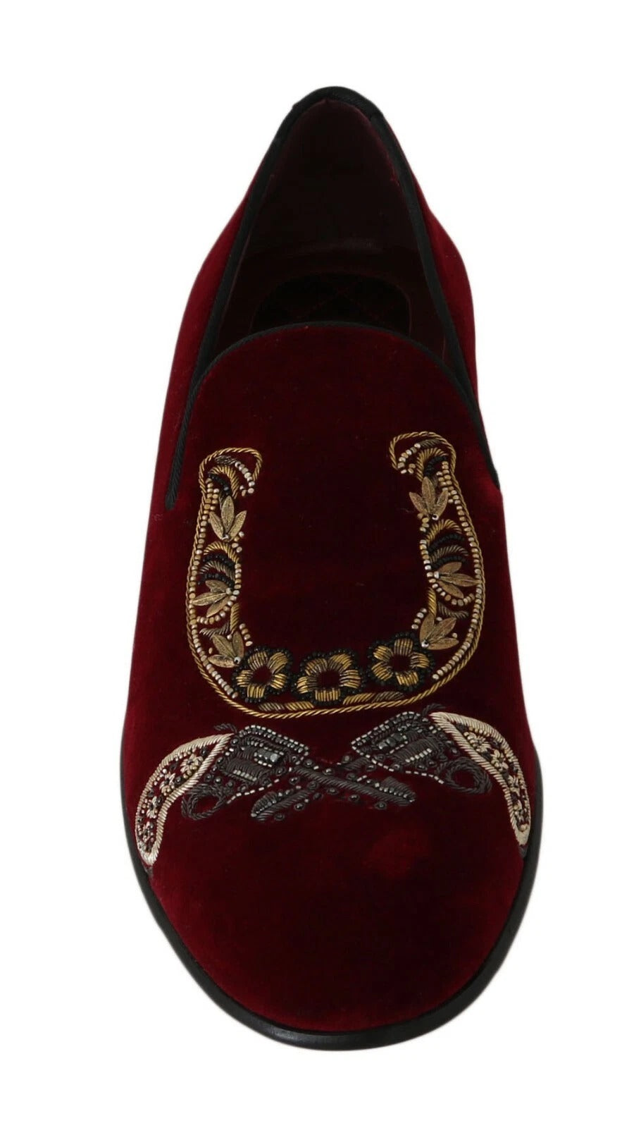 Dolce & Gabbana Bordeaux Samt-Loafer Gun Hufeisenschuhe