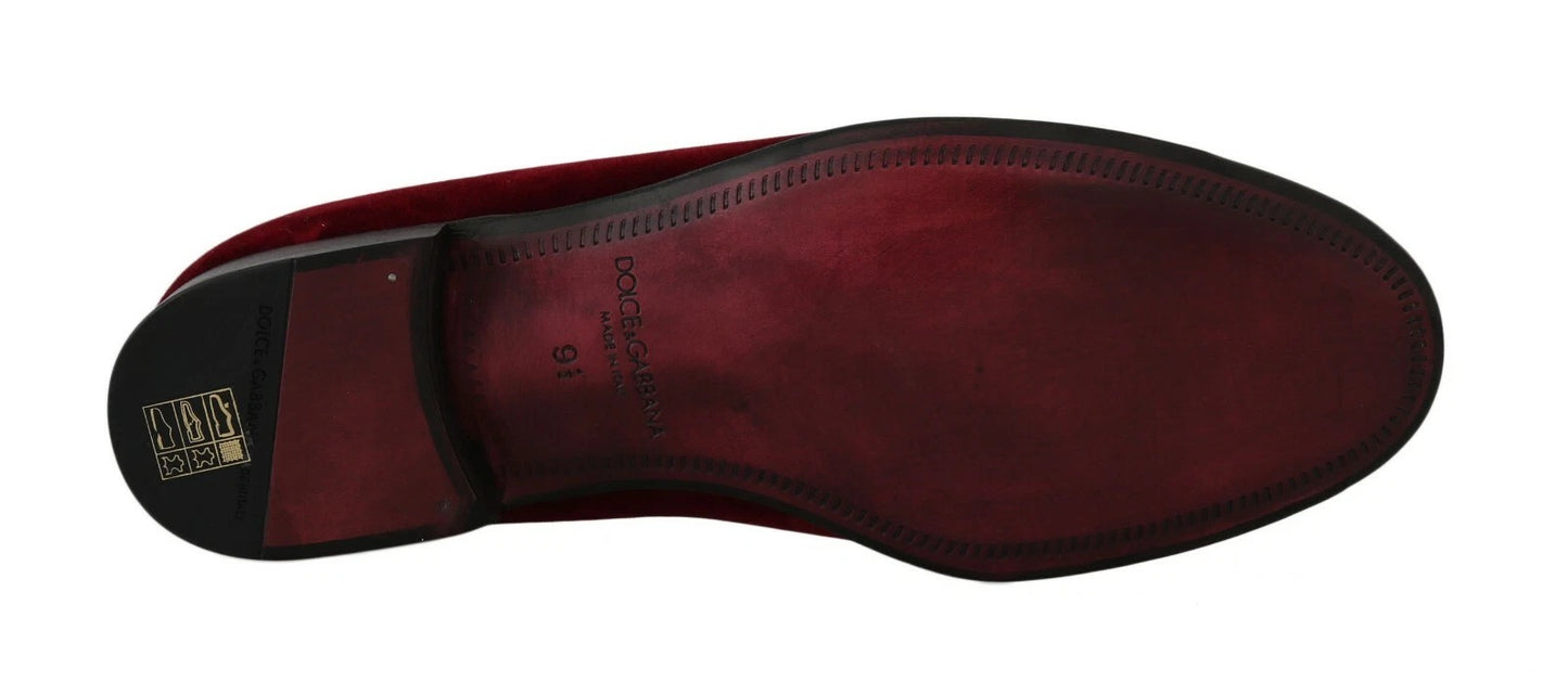 Dolce & Gabbana Bordeaux Samt-Loafer Gun Hufeisenschuhe
