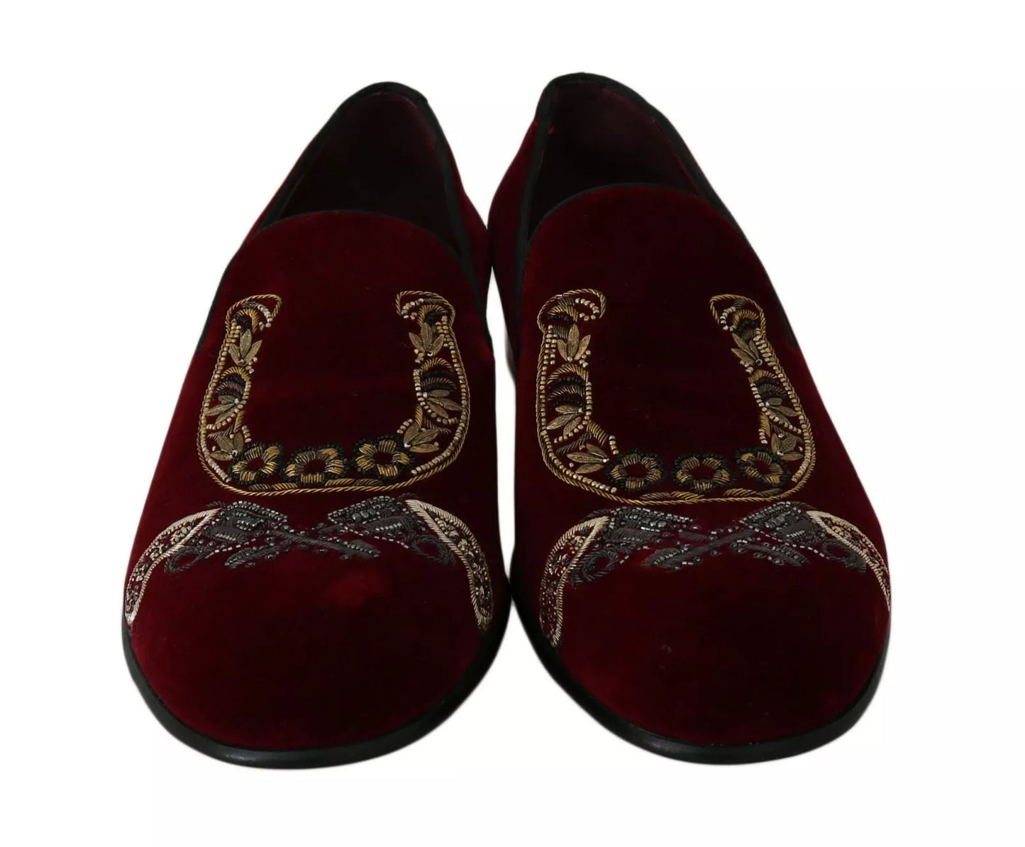 Dolce & Gabbana Bordeaux Samt-Loafer Gun Hufeisenschuhe