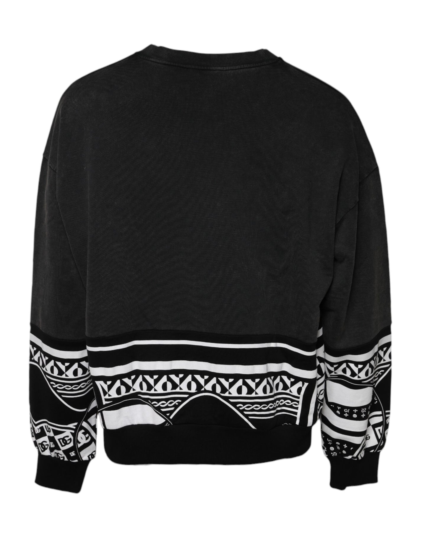 Dolce & Gabbana – Schwarzer Pullover aus Baumwolle mit Logo-Print