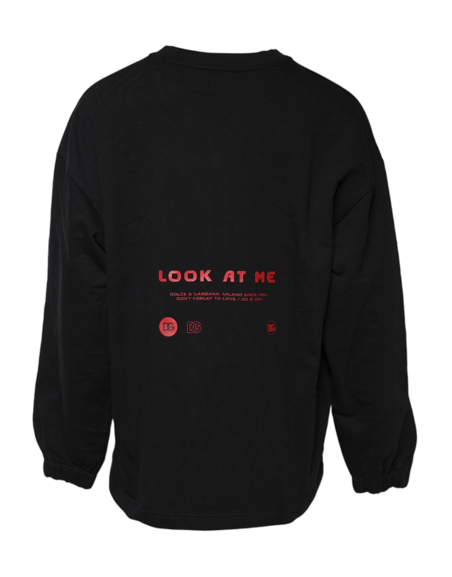 Dolce & Gabbana – Schwarzer Pullover aus Baumwolle mit grafischem Print