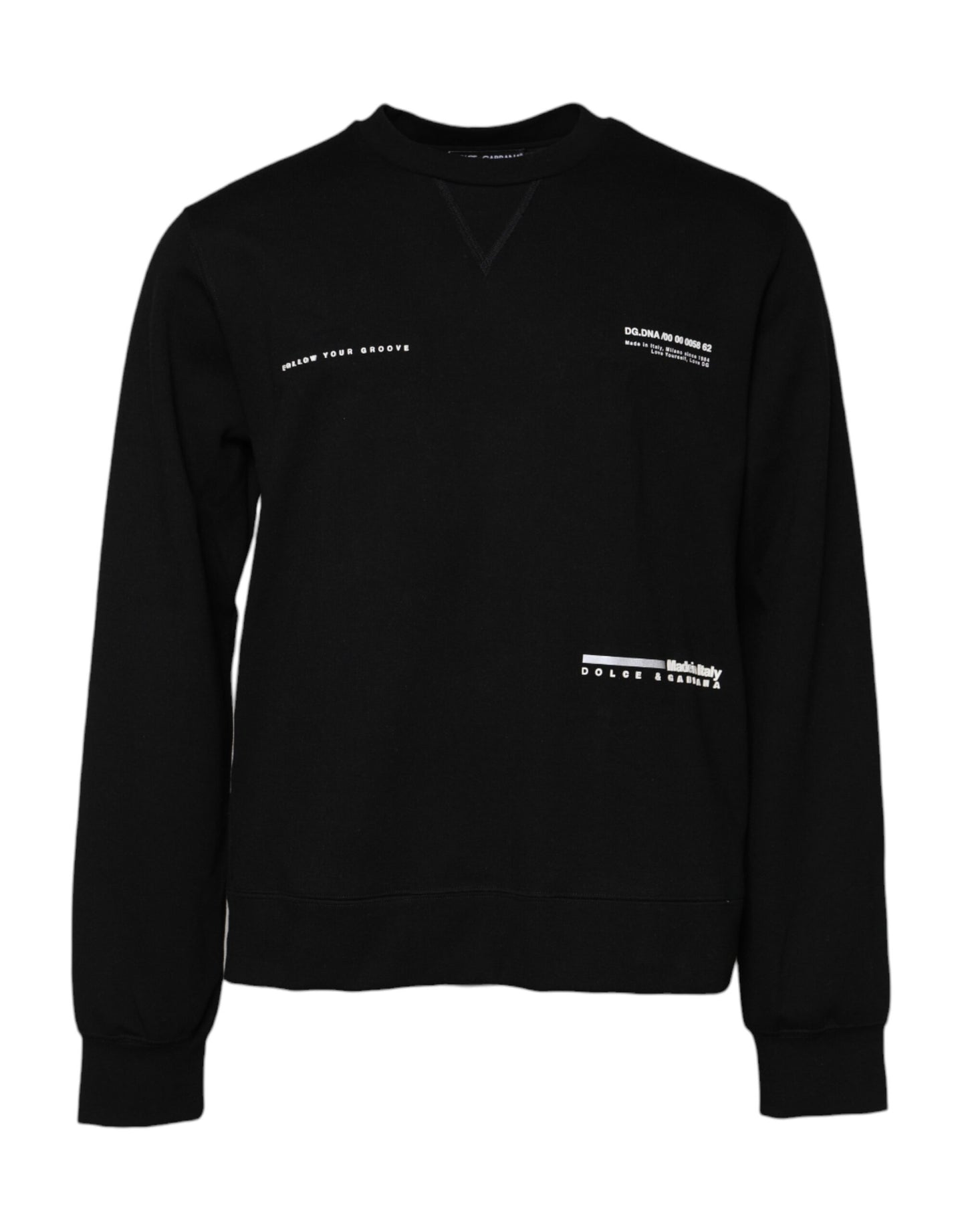 Dolce & Gabbana – Schwarzer Strickpullover aus Baumwolle mit Logo
