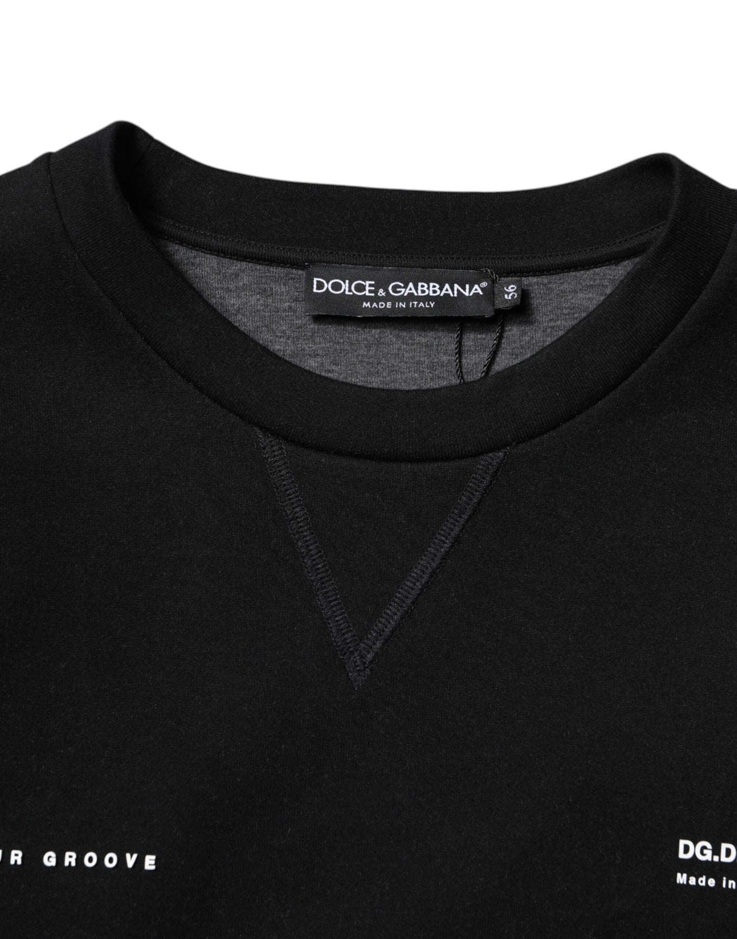 Dolce & Gabbana – Schwarzer Strickpullover aus Baumwolle mit Logo