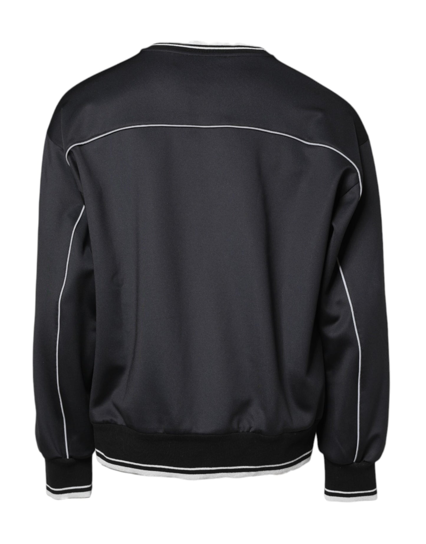 Dolce & Gabbana Schwarzer Pullover mit Rundhalsausschnitt aus Polyester mit Logo für Herren