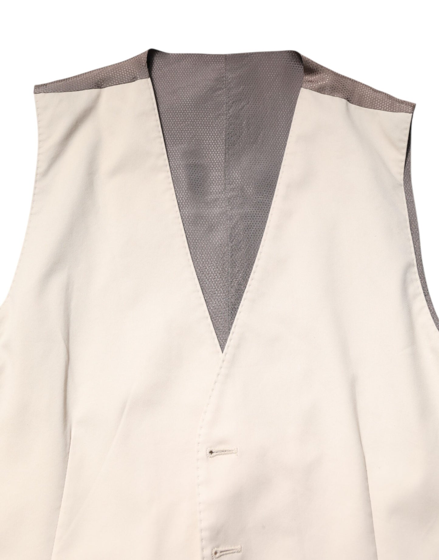 Dolce & Gabbana Beige Grau Kleid Männer Formale Weste Weste