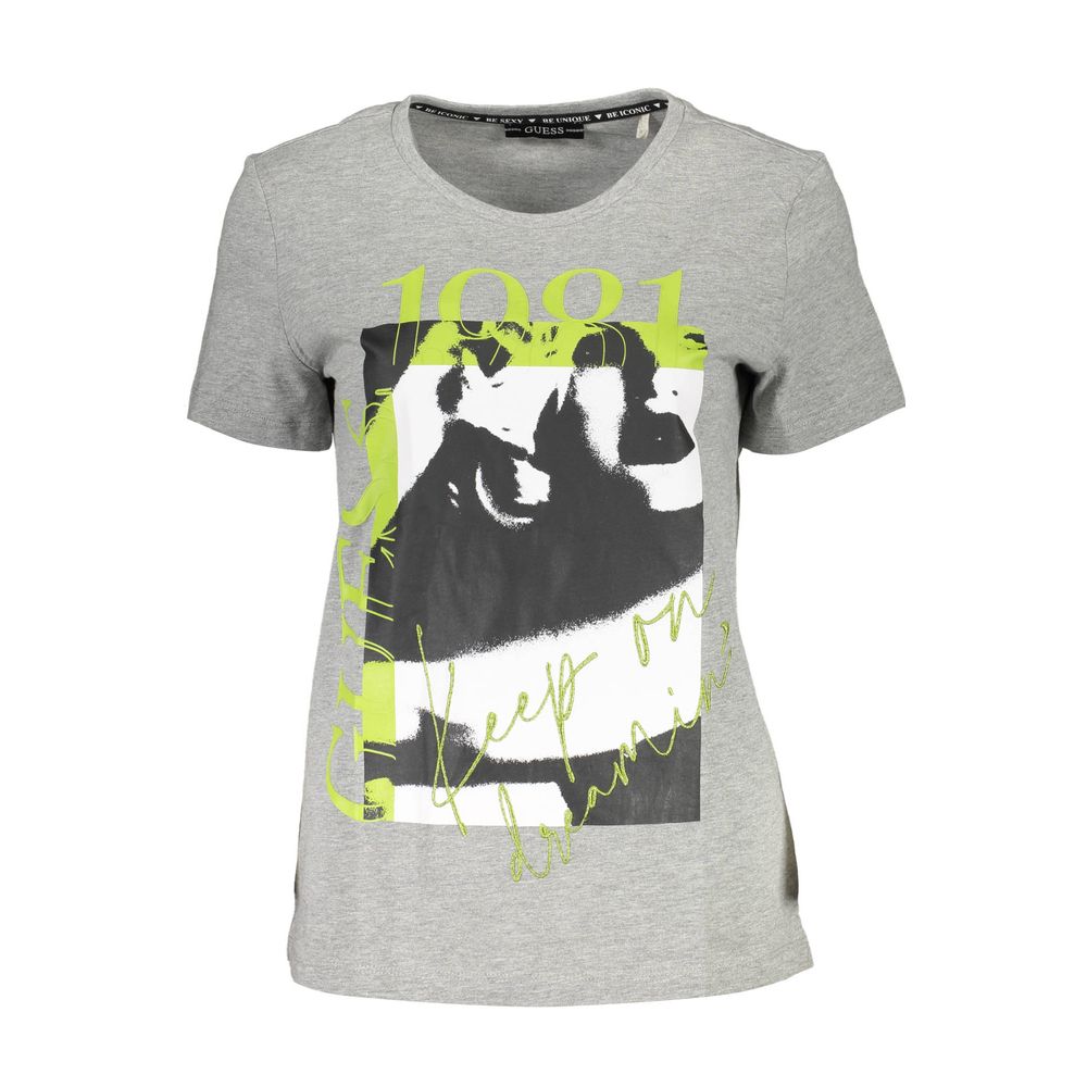 Guess Jeans – Graues Unisex-T-Shirt aus Baumwolle