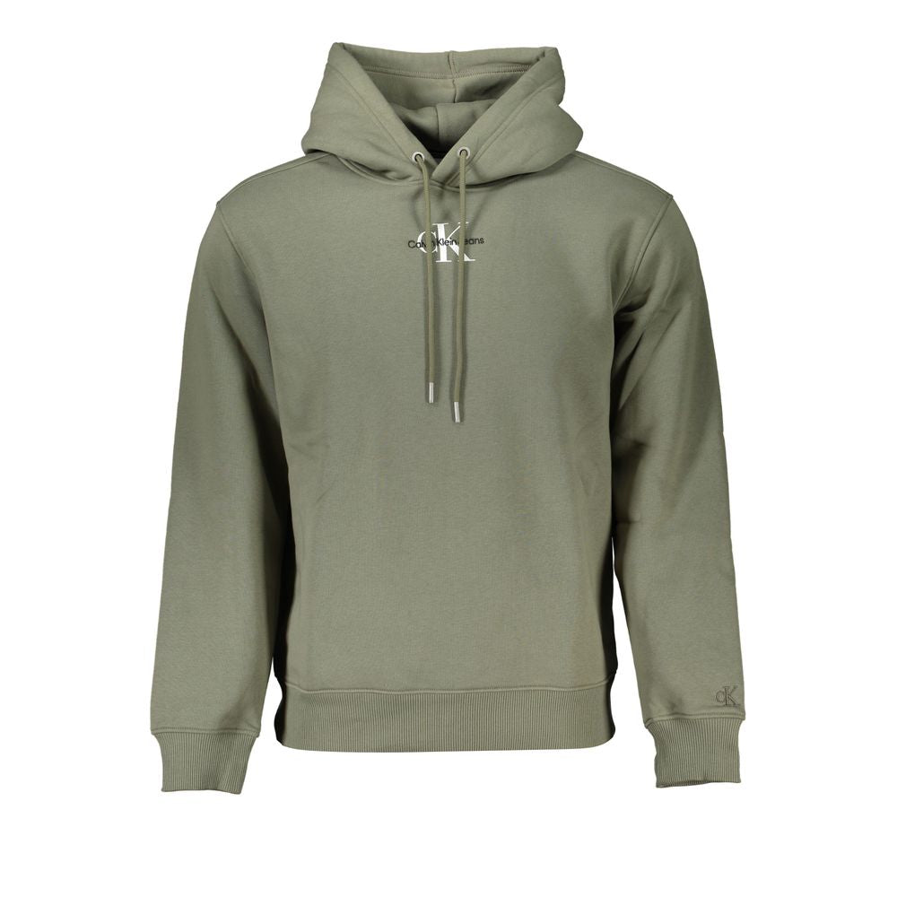 Calvin Klein – Schickes grünes Fleece-Kapuzensweatshirt