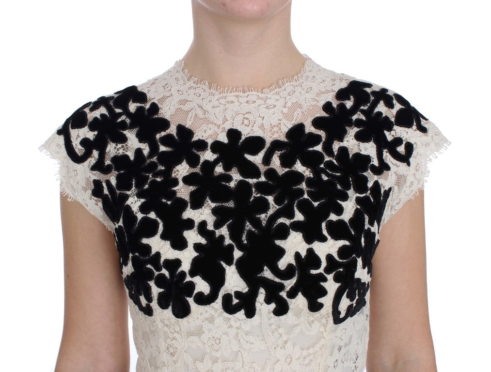 Dolce & Gabbana Ricamo Langes Ball-Maxikleid mit floraler Spitze
