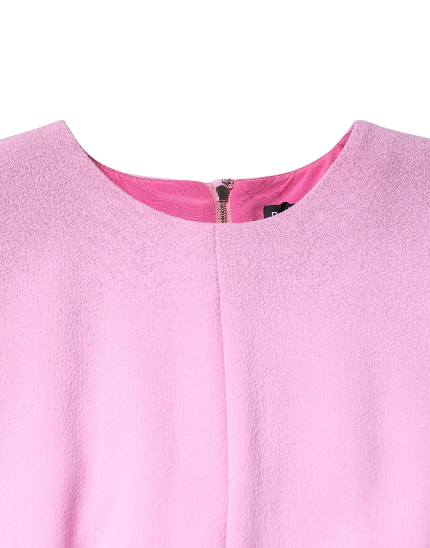Dolce & Gabbana – Ärmelloses Midi-Etuikleid aus rosa Wolle