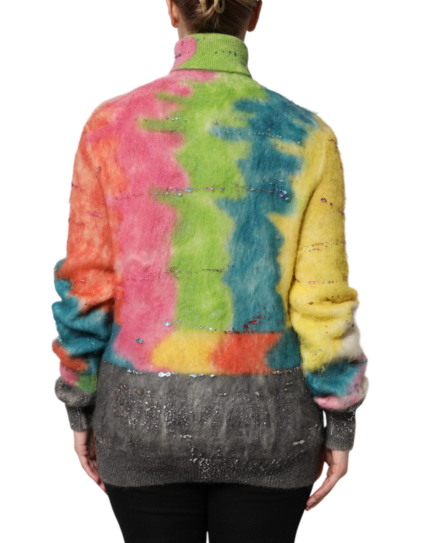 Dolce & Gabbana Mehrfarbiger Rollkragenpullover aus Mohair