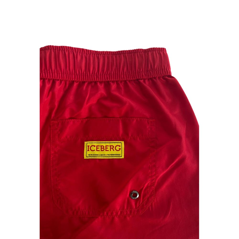 Iceberg Red Polyester Men Swim Shorts