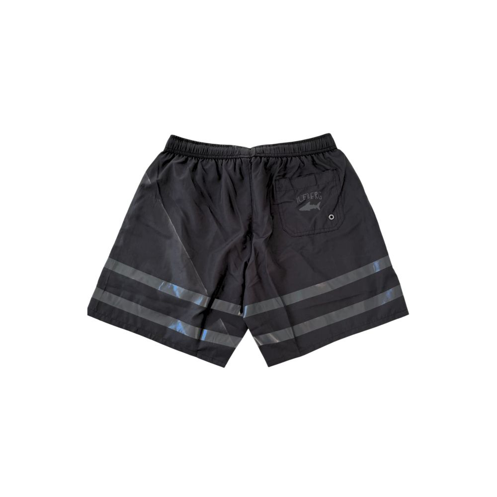 Iceberg Black Polyester Men Swim Shorts