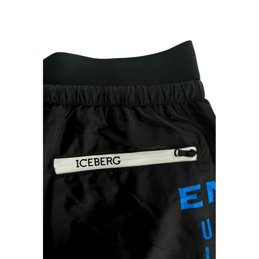 Iceberg Black Polyester Men's Swim Shorts