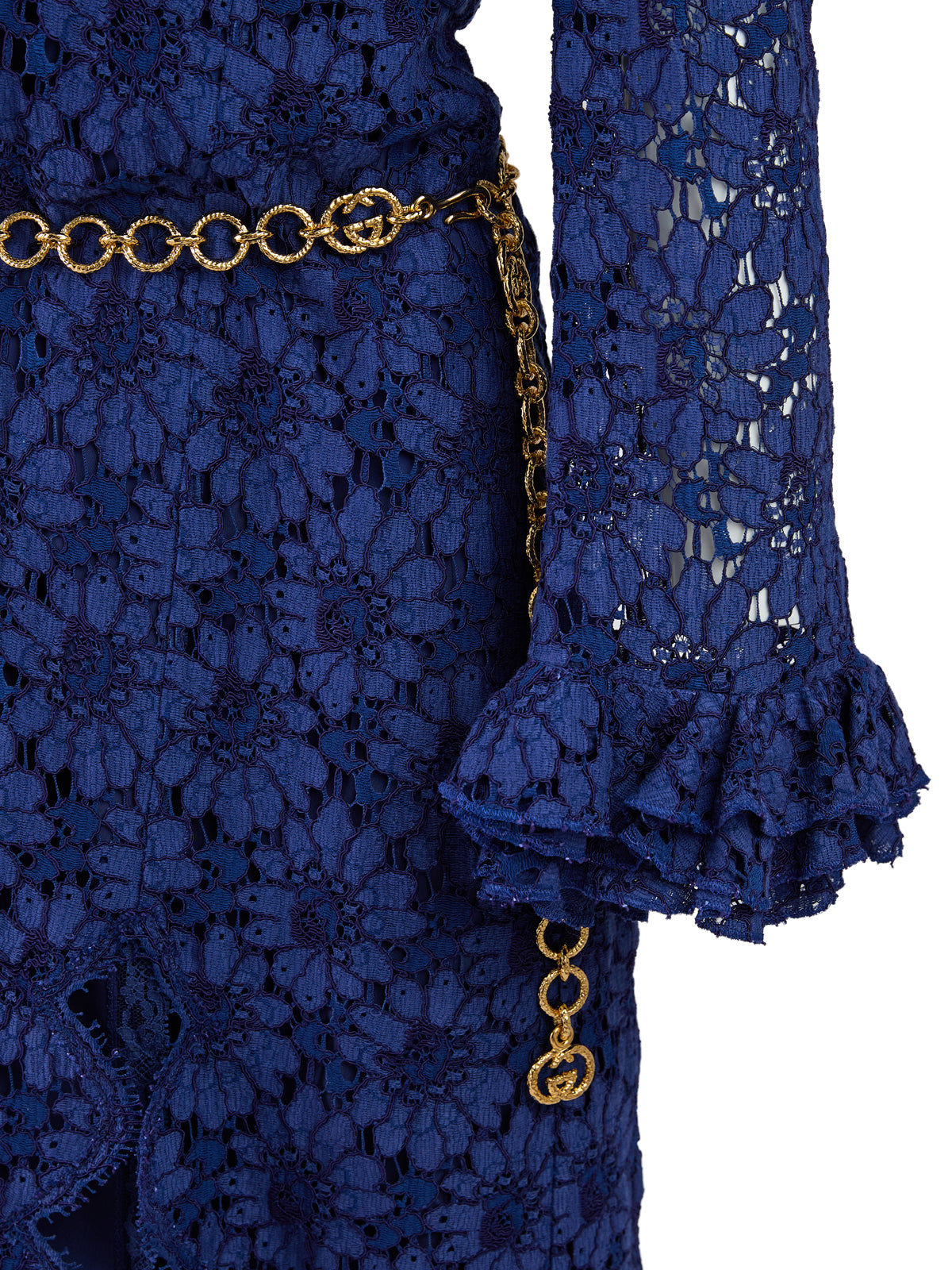 Mittellanges Kleid aus Viskose und Baumwolle von Gucci Blu