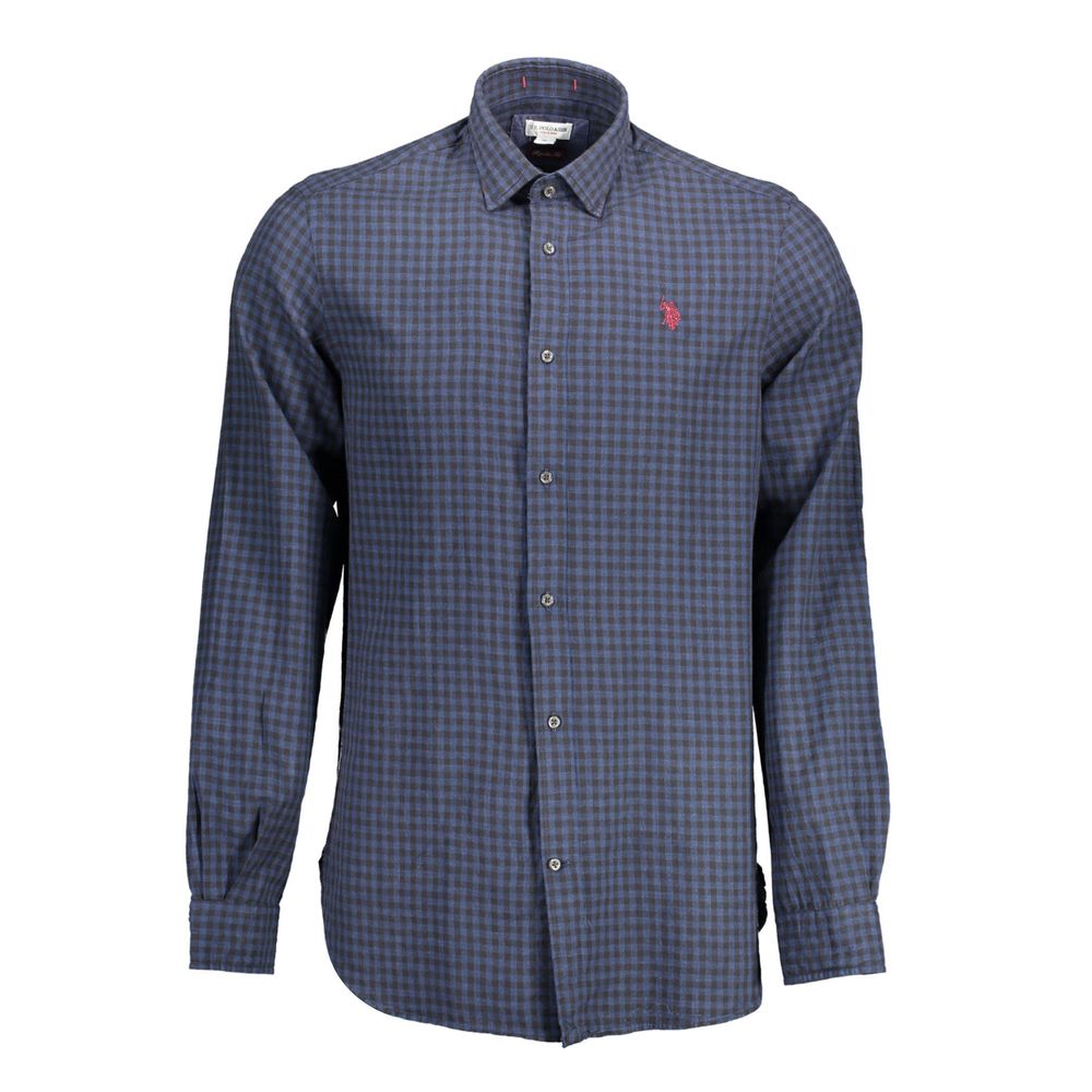 US POLO ASSN. Blue Cotton Men Shirt