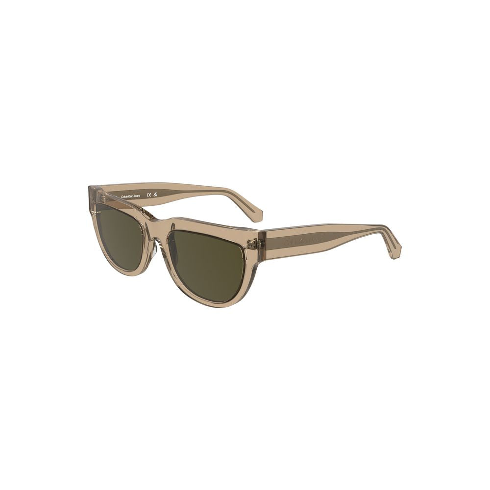 Calvin Klein – Braune Acetat-Sonnenbrille für Damen