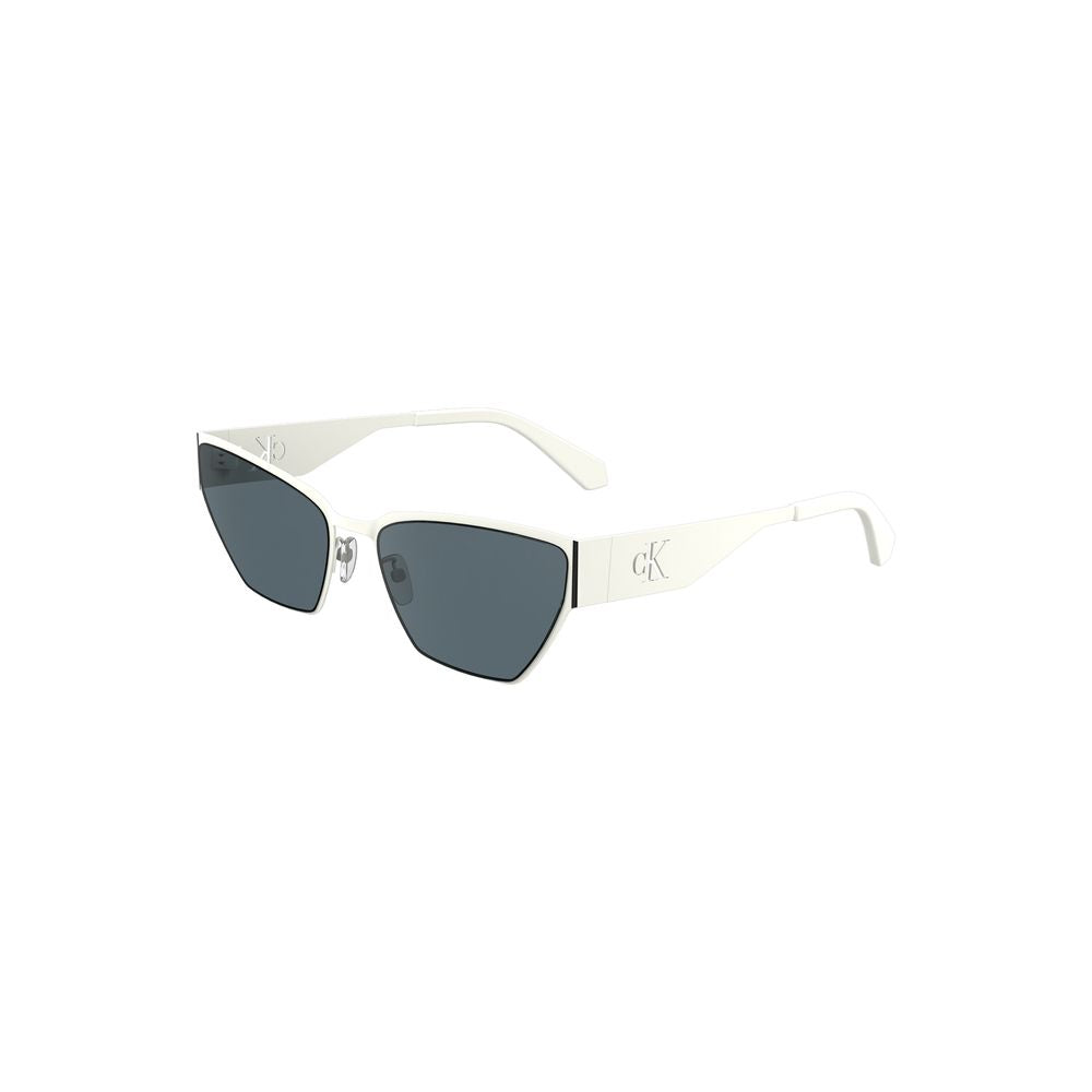 Calvin Klein Damen Sonnenbrille, Weißmetallic