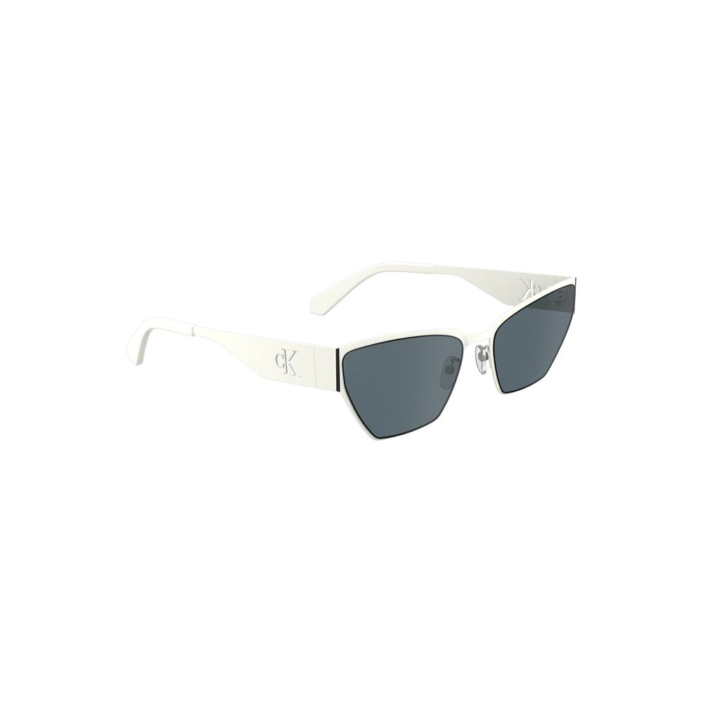 Calvin Klein Damen Sonnenbrille, Weißmetallic