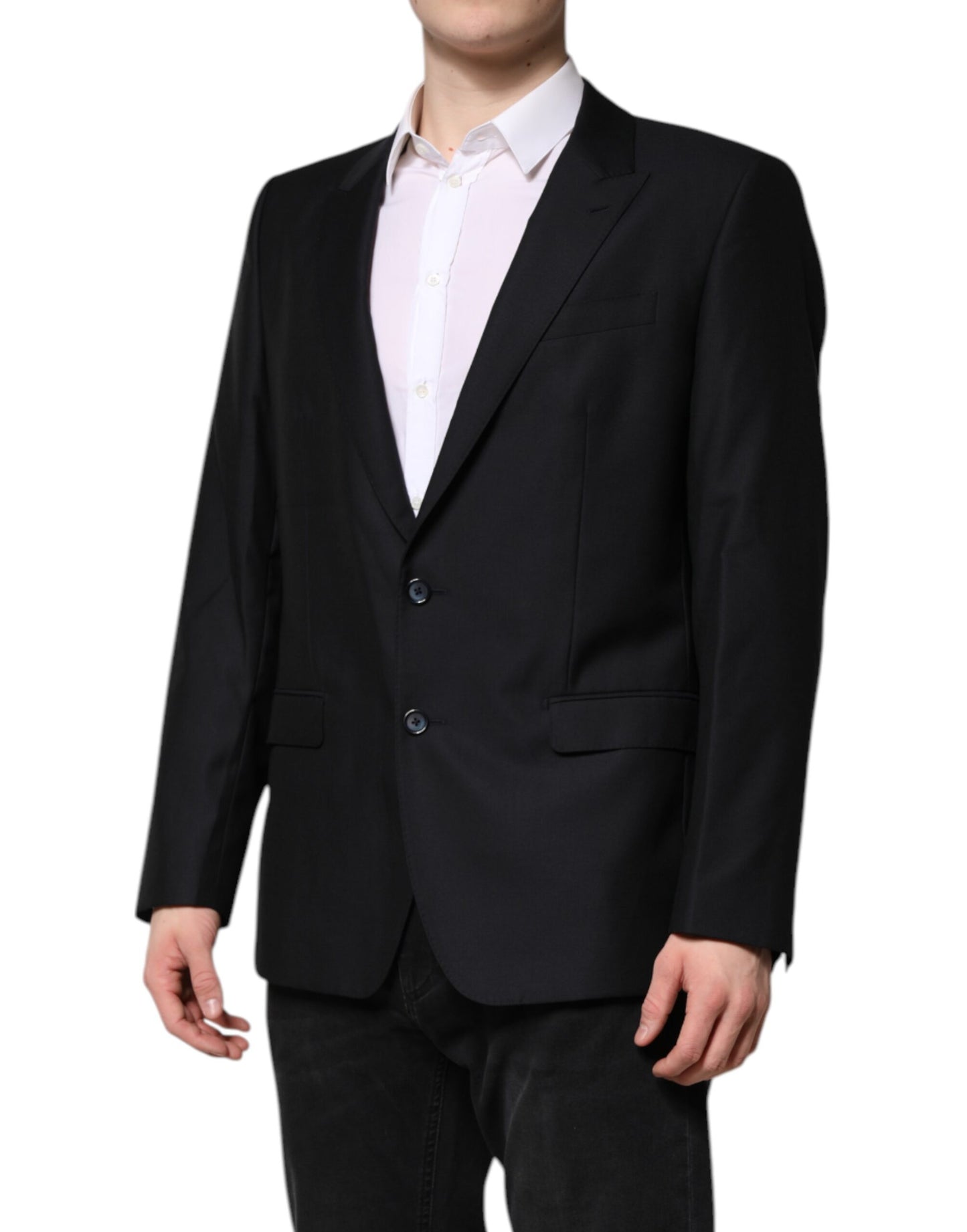 Dolce & Gabbana Dunkelblaue MARTINI Wollblazer-Manteljacke