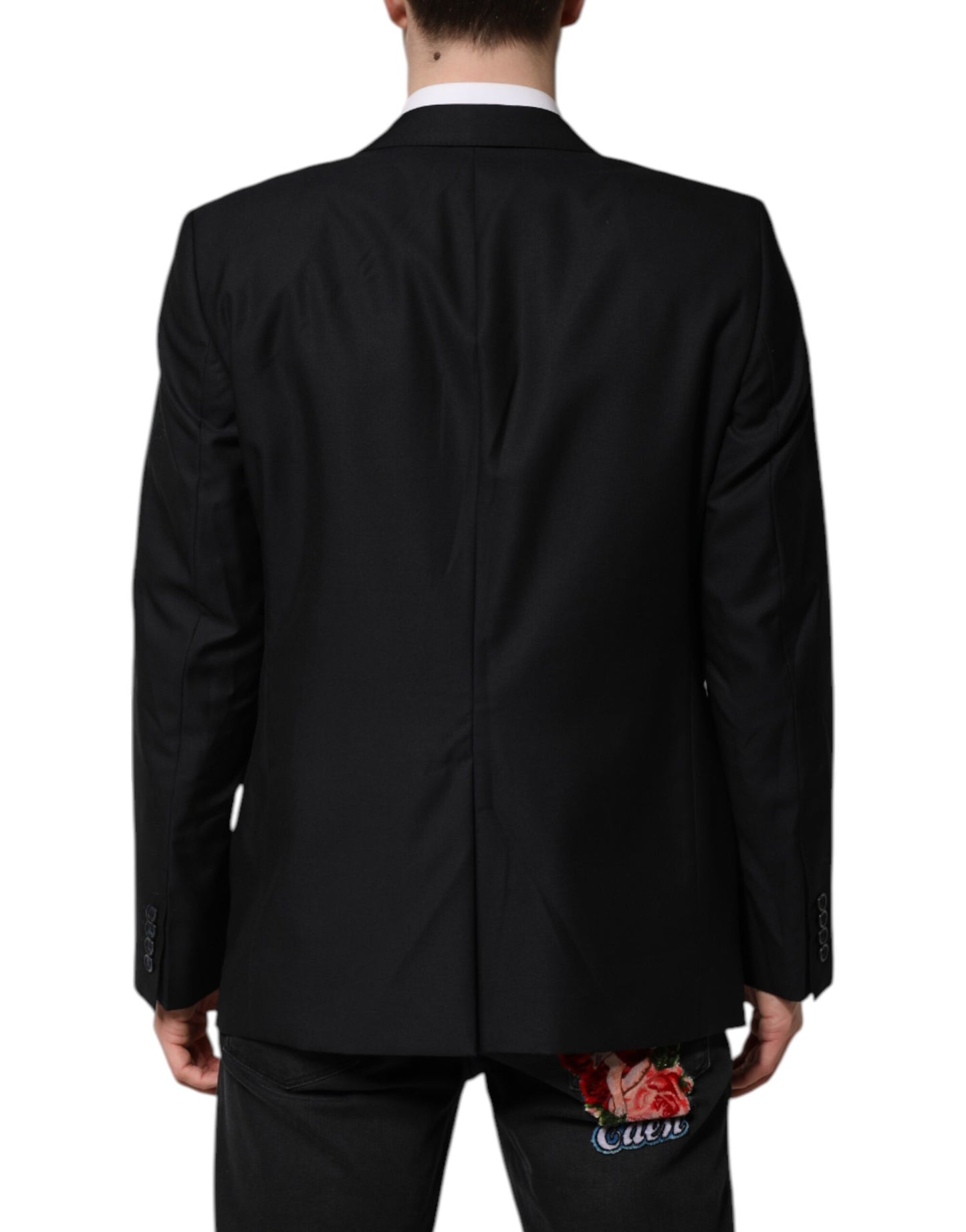 Dolce & Gabbana Dunkelblaue MARTINI Wollblazer-Manteljacke