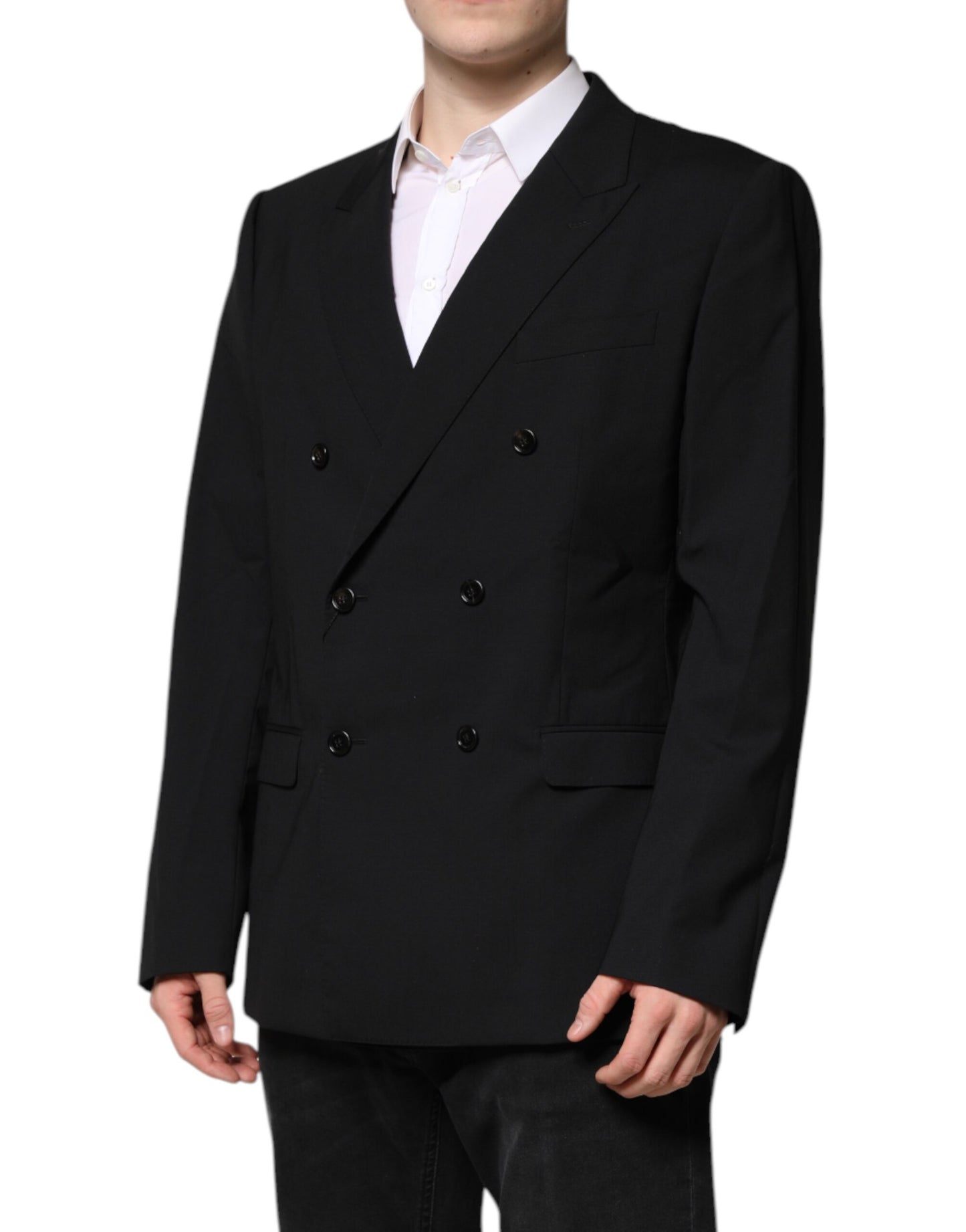 Dolce & Gabbana Schwarze MARTINI Zweireihige Anzugjacke