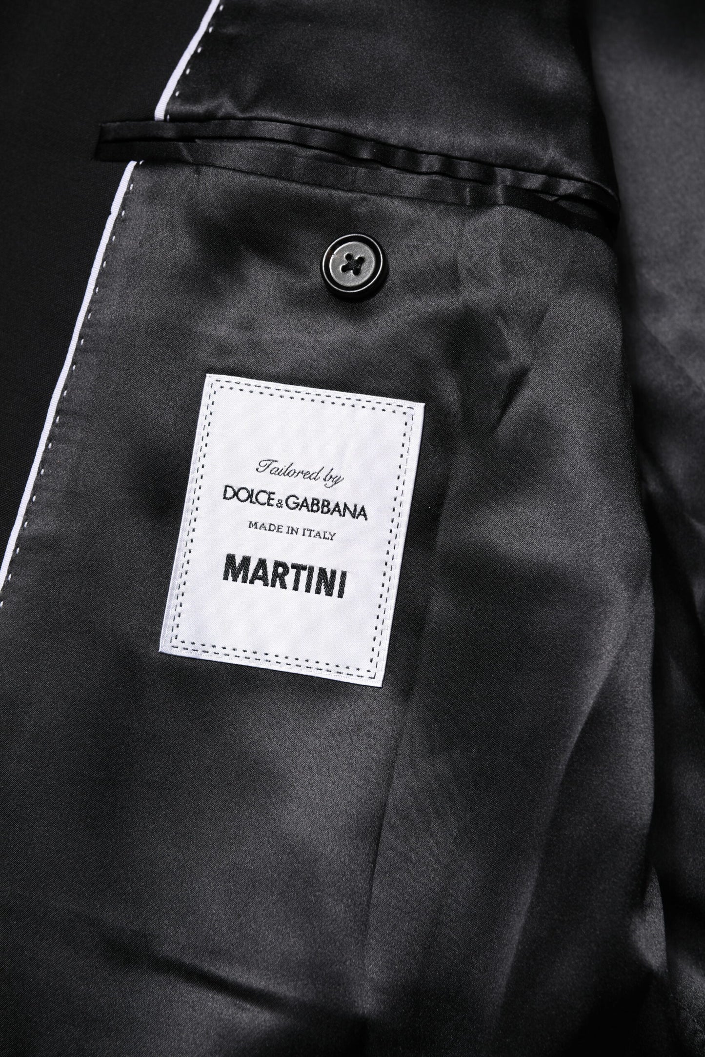 Dolce & Gabbana Schwarze MARTINI Zweireihige Anzugjacke