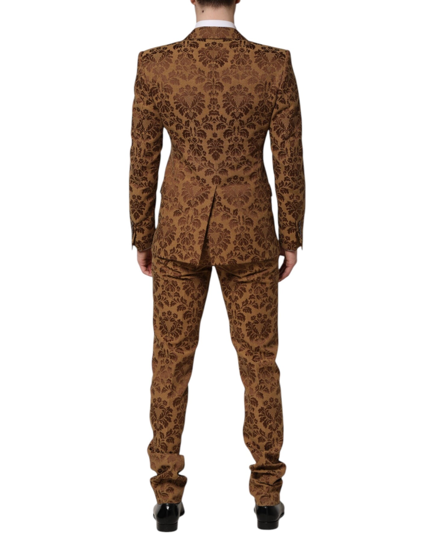 Dolce & Gabbana – Brauner, geblümter Jacquard-Anzug „SICILIA“, 2-teilig