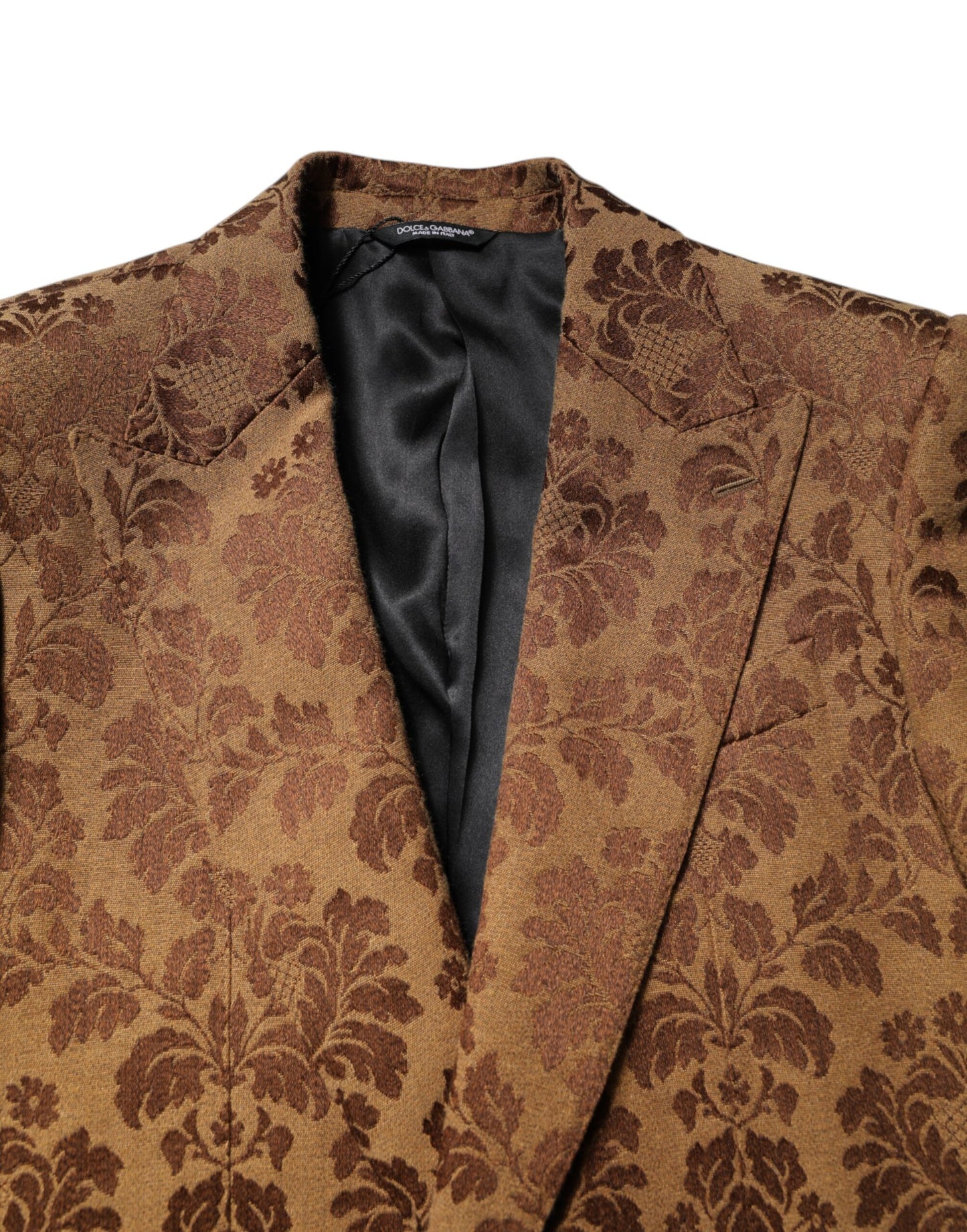 Dolce & Gabbana – Brauner, geblümter Jacquard-Anzug „SICILIA“, 2-teilig