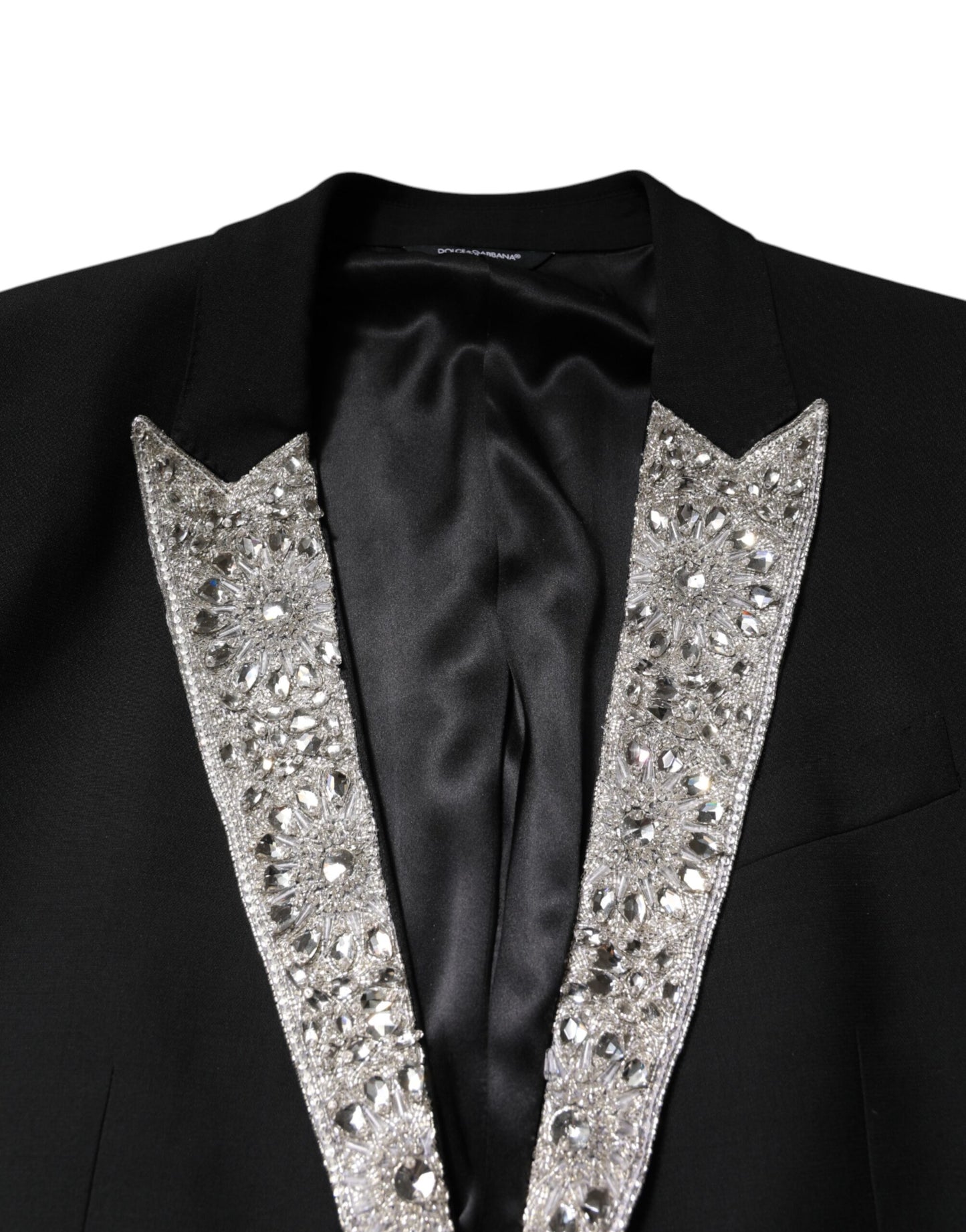 Dolce & Gabbana – Schwarzer MARTINI-Anzug mit Kristallverzierung, 3-teilig