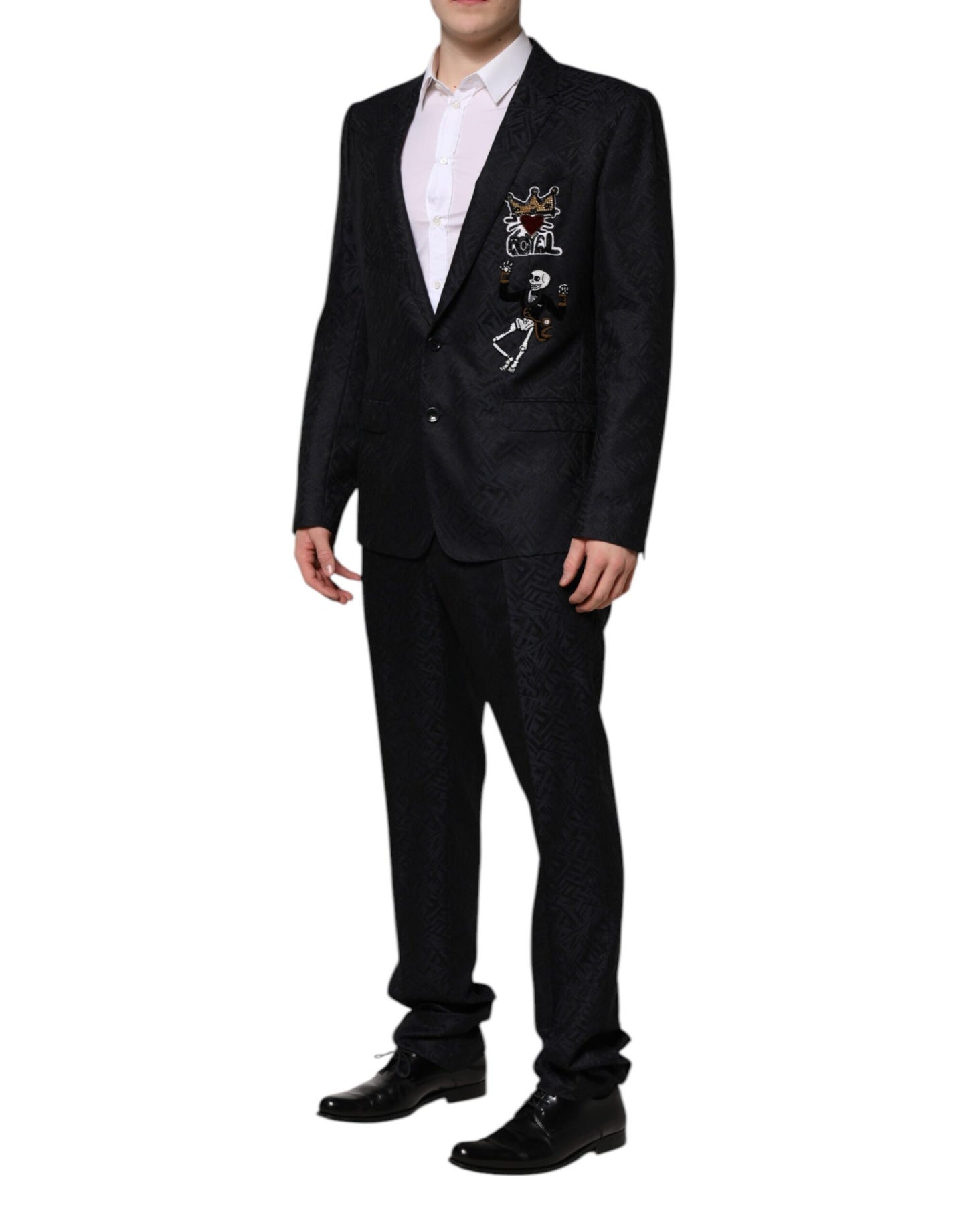 Dolce & Gabbana – Schwarzer MARTINI King Skeleton 2-teiliger Anzug