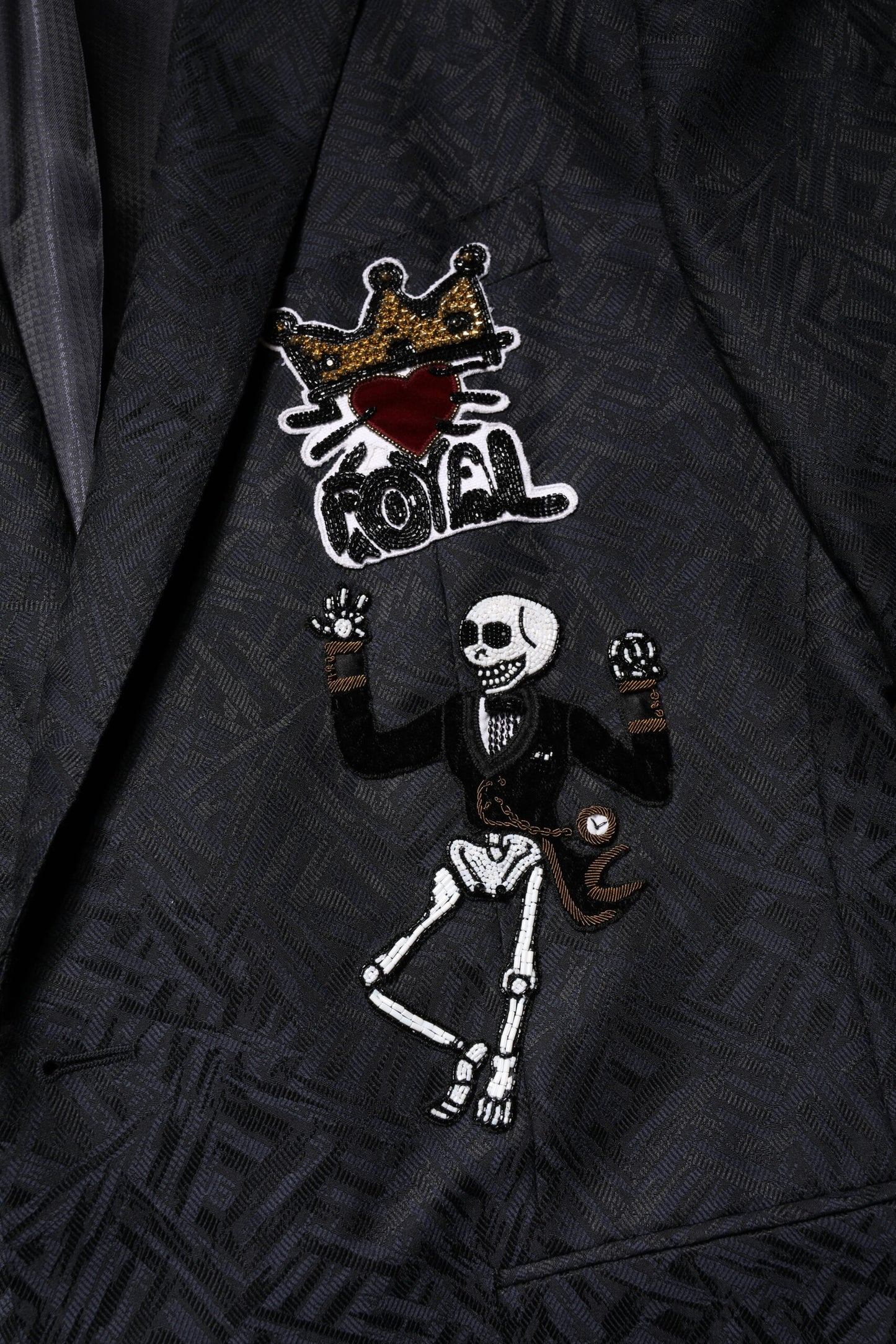 Dolce & Gabbana – Schwarzer MARTINI King Skeleton 2-teiliger Anzug
