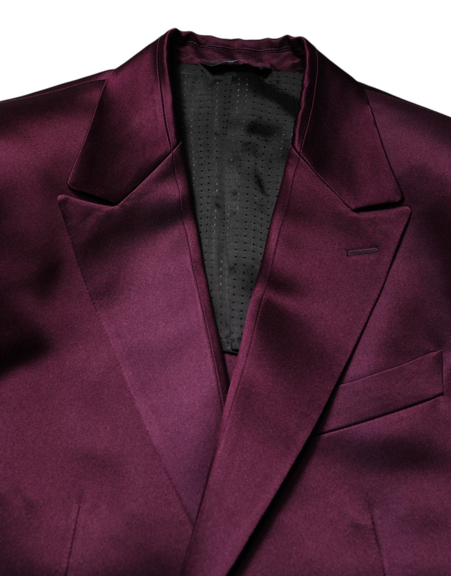 Dolce & Gabbana – Dreiteiliger, einreihiger Anzug aus dunkelvioletter Seide