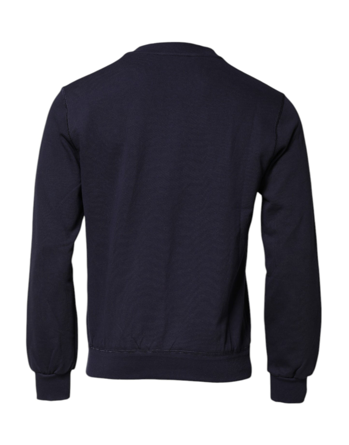 Dolce & Gabbana Dunkelblauer Pullover mit Rundhalsausschnitt und Logo