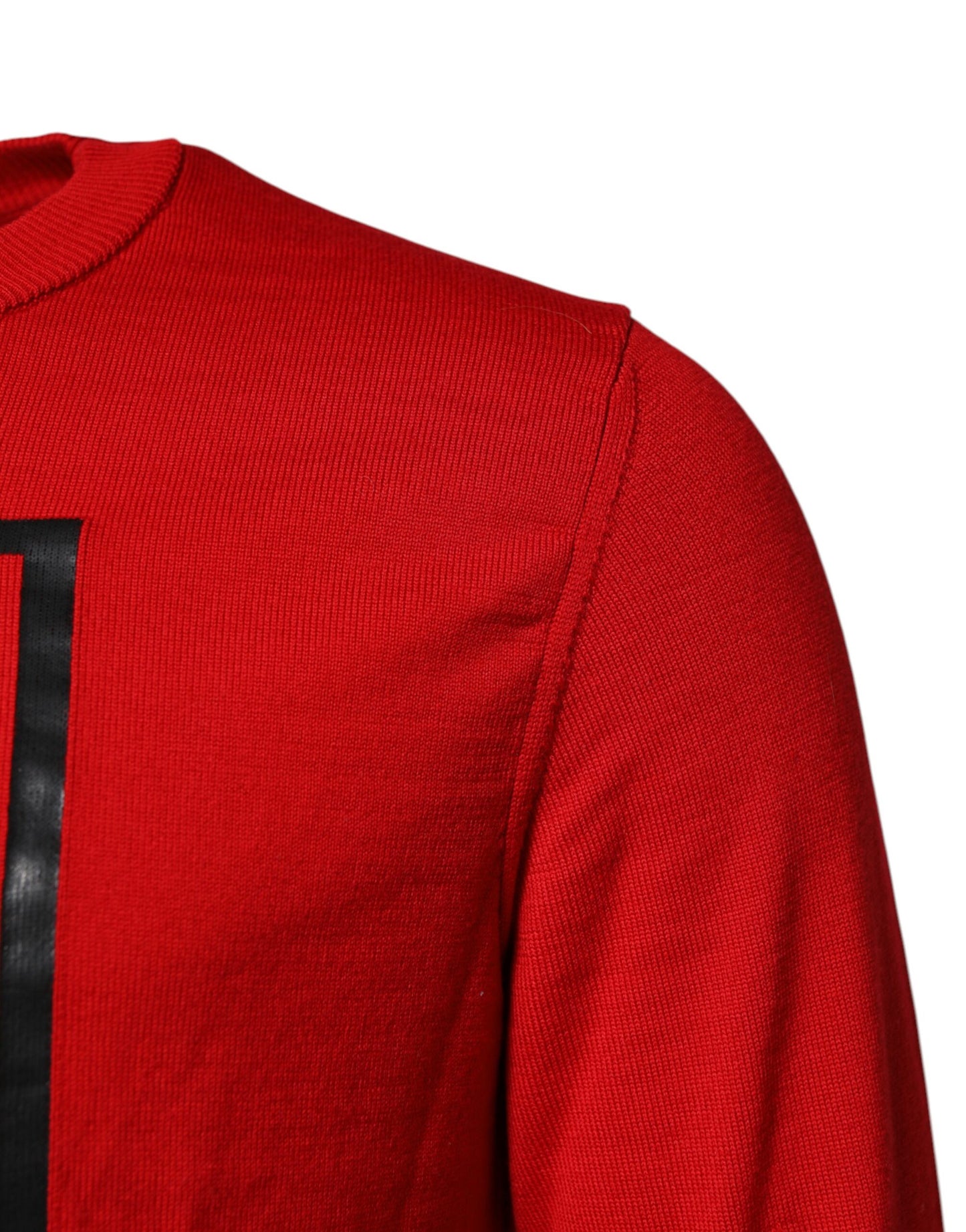 Dolce & Gabbana Herrenpullover mit Rundhalsausschnitt und rotem Augendruck