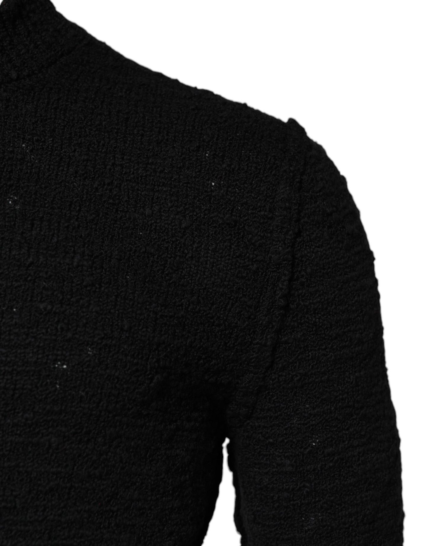 Dolce & Gabbana – Schwarzer Pullover aus Wollstrick mit Rundhalsausschnitt