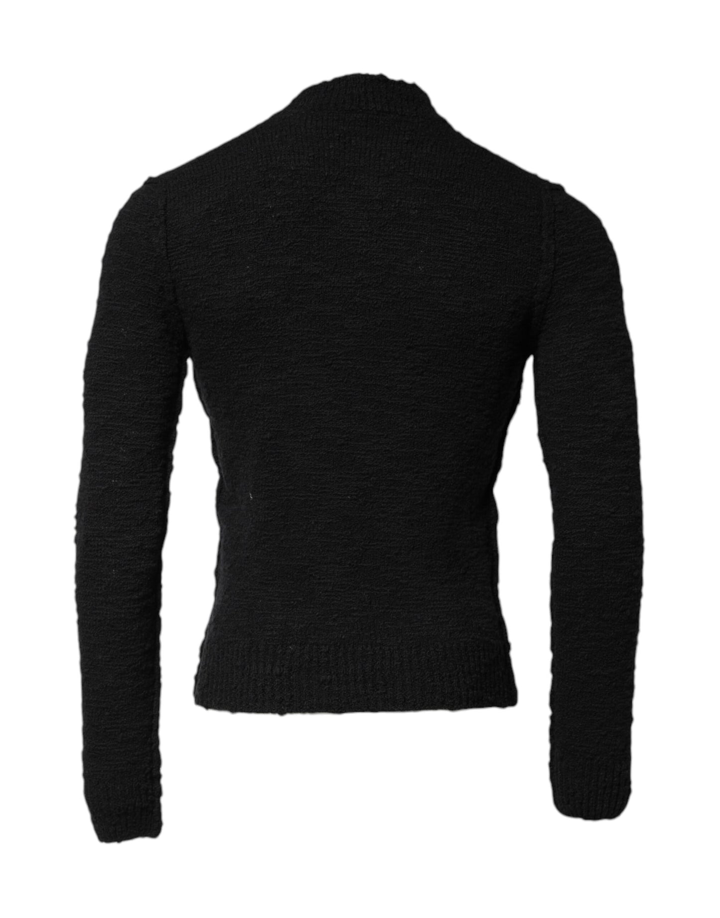 Dolce & Gabbana – Schwarzer Pullover aus Wollstrick mit Rundhalsausschnitt