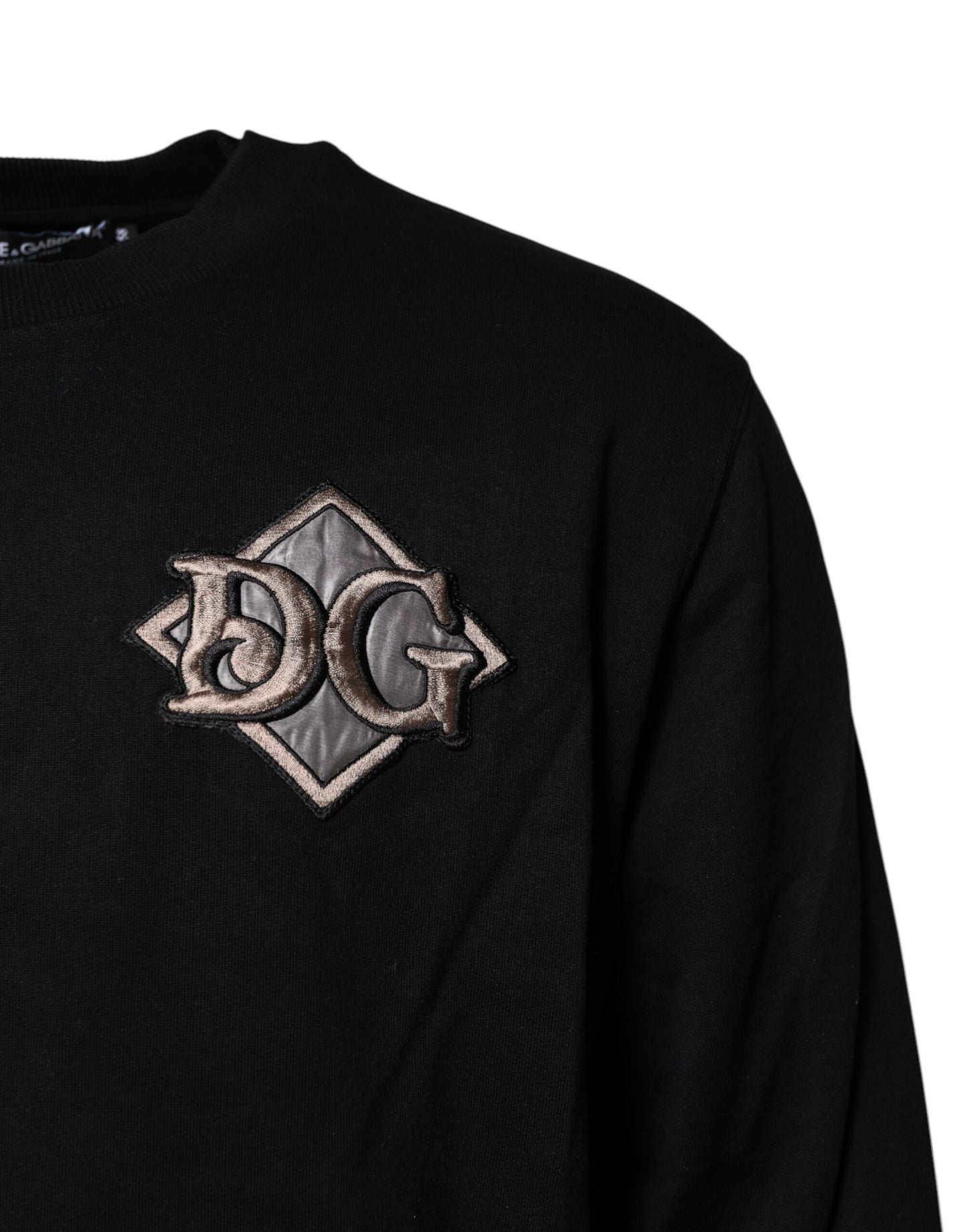 Dolce & Gabbana – Schwarzes Sweatshirt mit Logo-Stickerei