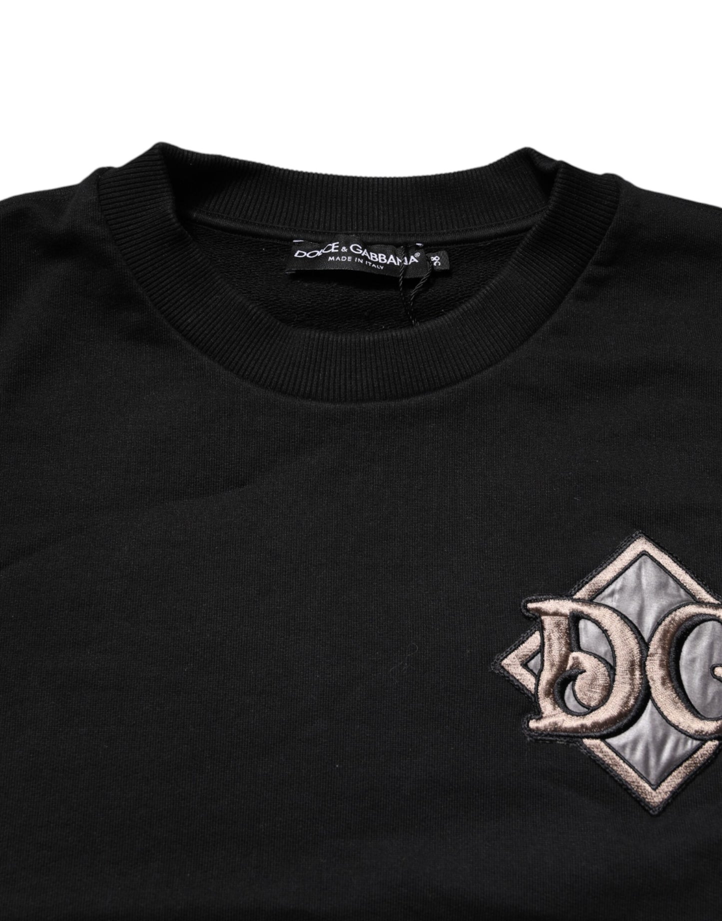 Dolce & Gabbana – Schwarzes Sweatshirt mit Logo-Stickerei