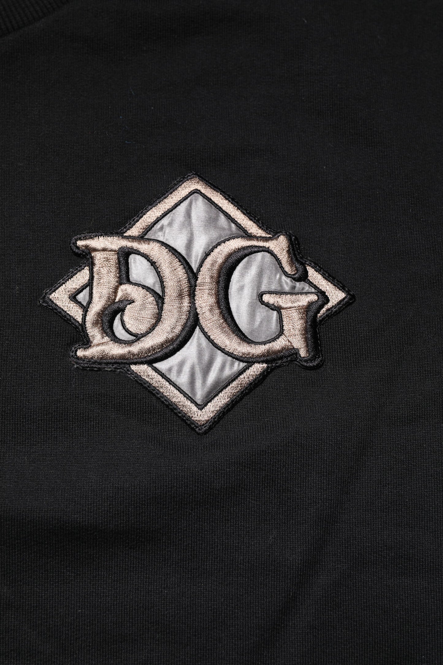 Dolce & Gabbana – Schwarzes Sweatshirt mit Logo-Stickerei