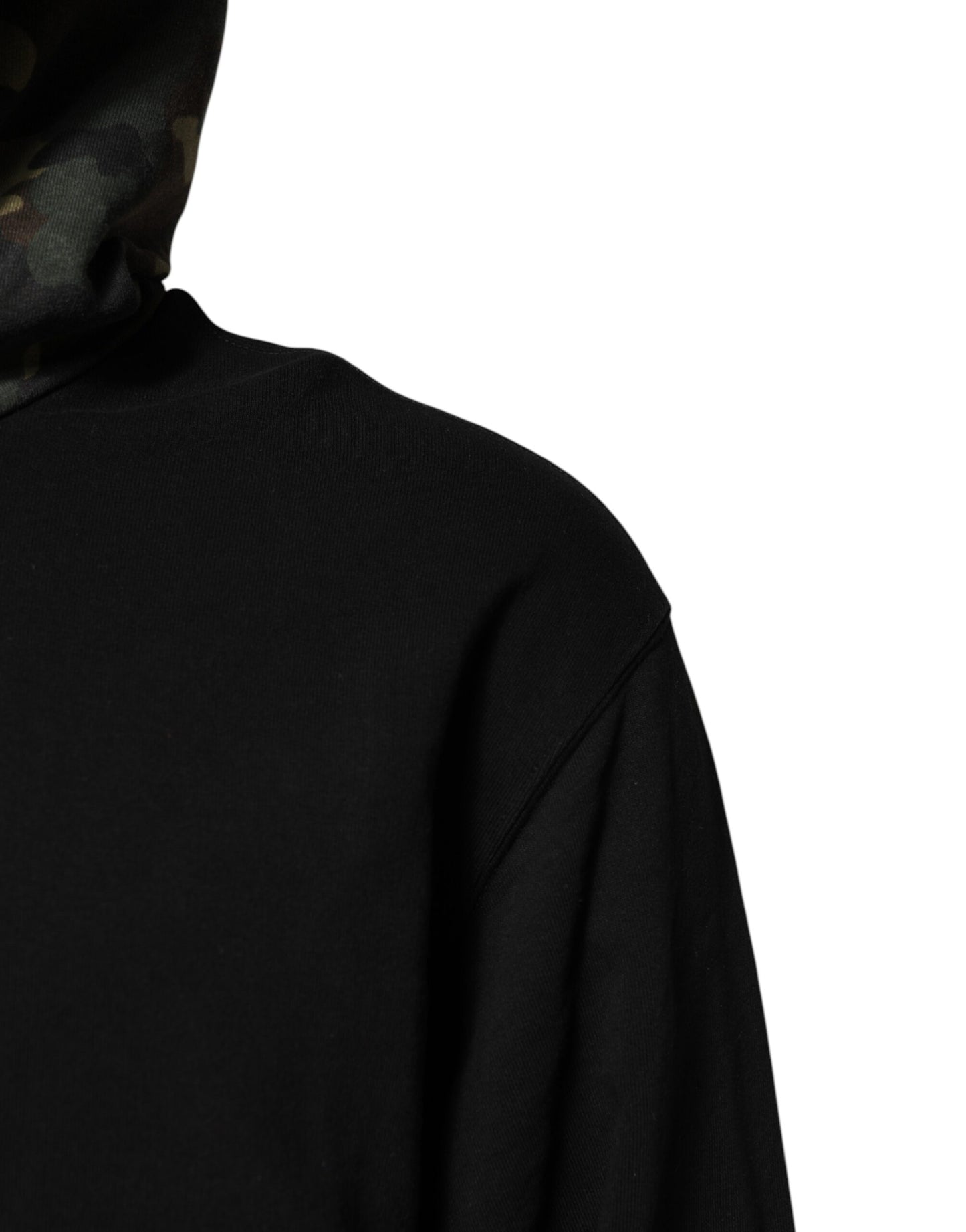 Dolce & Gabbana Schwarzer Camouflage-Kapuzenpullover