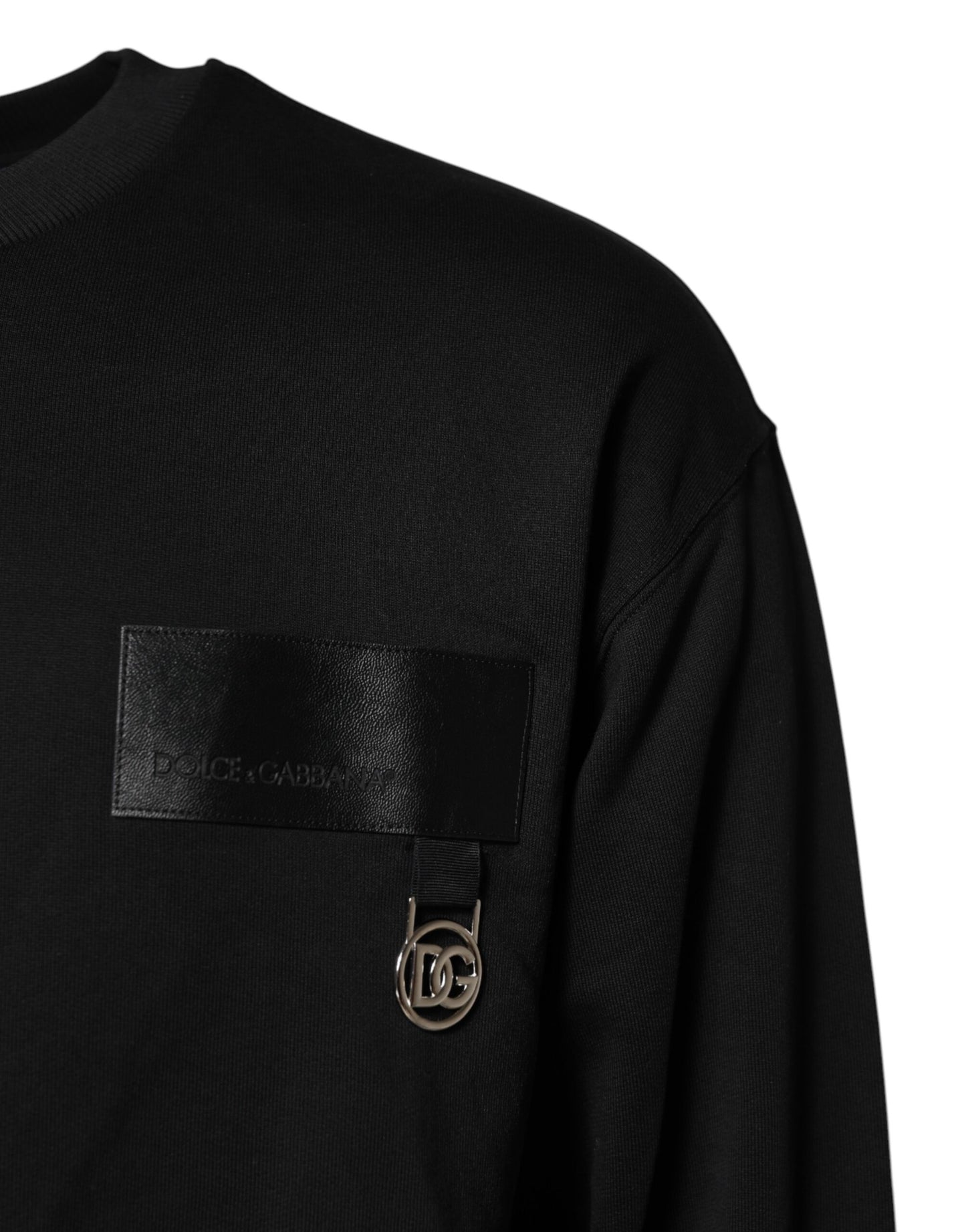 Dolce & Gabbana – Schwarzes Sweatshirt mit Rundhalsausschnitt und DG-Logo