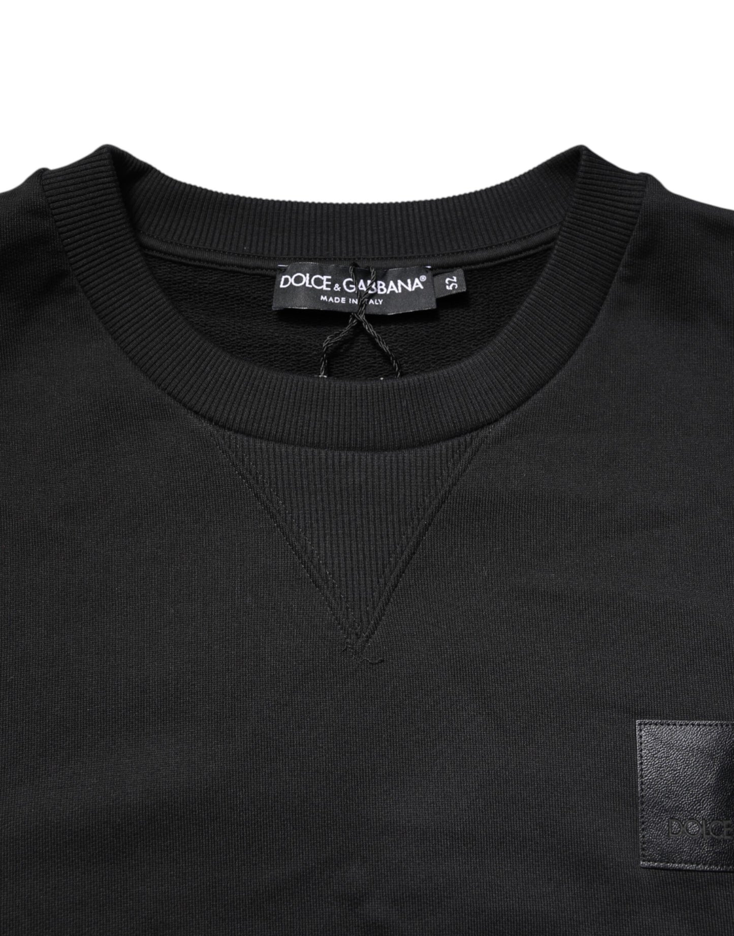 Dolce & Gabbana – Schwarzes Sweatshirt mit Rundhalsausschnitt und DG-Logo