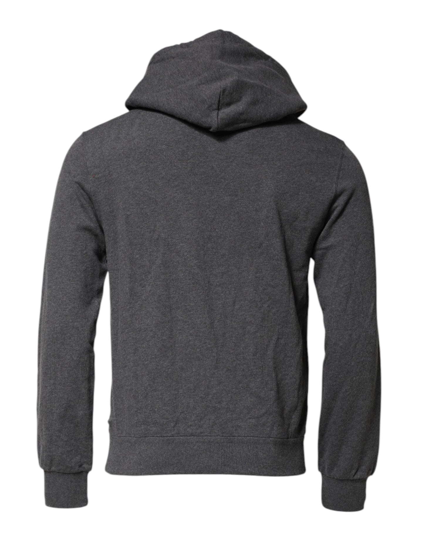 Dolce & Gabbana Graues Sweatshirt mit Logo-Patch und Kapuze