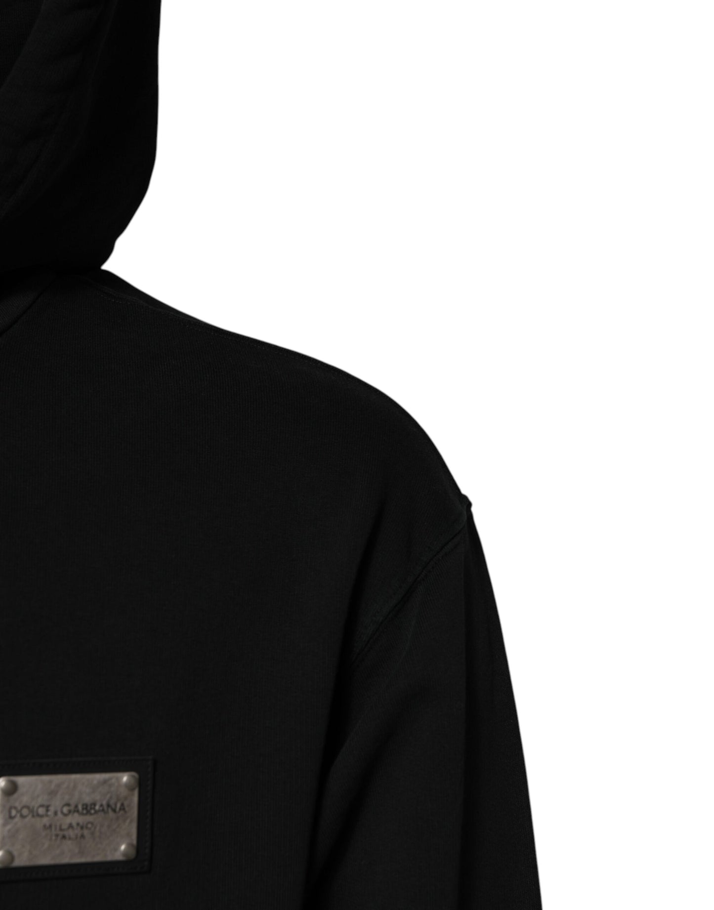 Dolce & Gabbana Schwarzes Logo Full Zip Kapuzenpullover Herren
