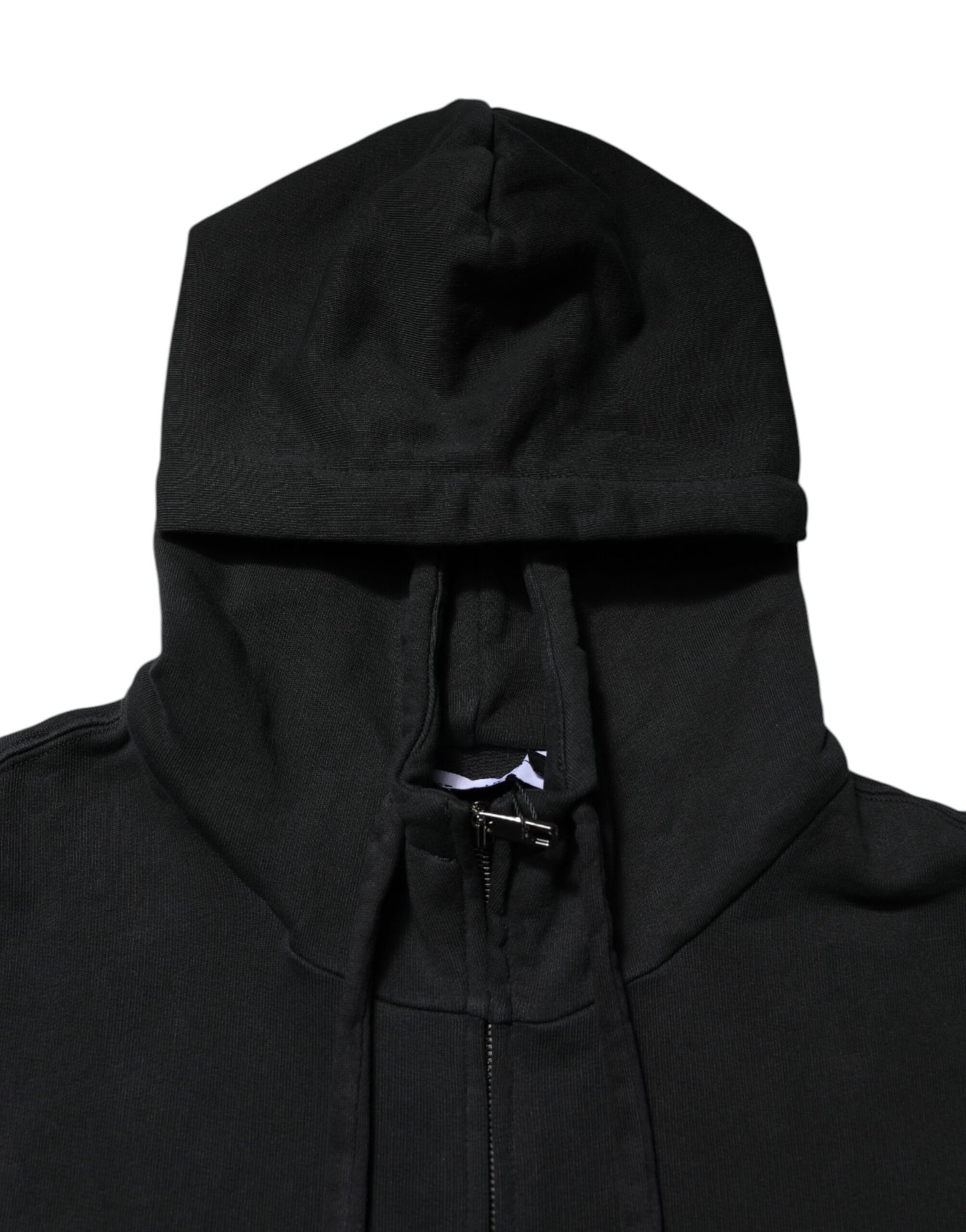 Dolce & Gabbana Schwarzes Logo Full Zip Kapuzenpullover Herren