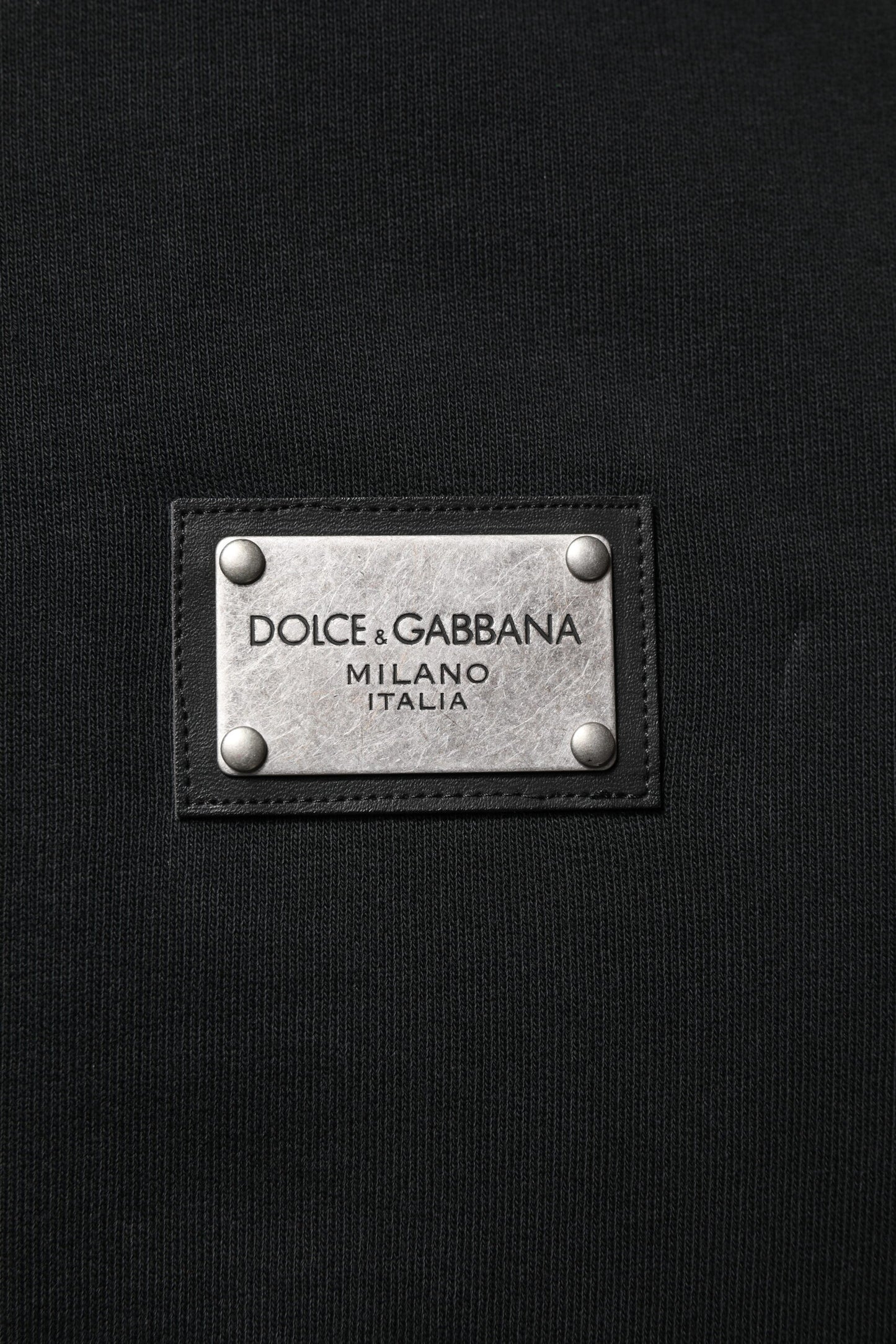 Dolce & Gabbana Schwarzes Logo Full Zip Kapuzenpullover Herren