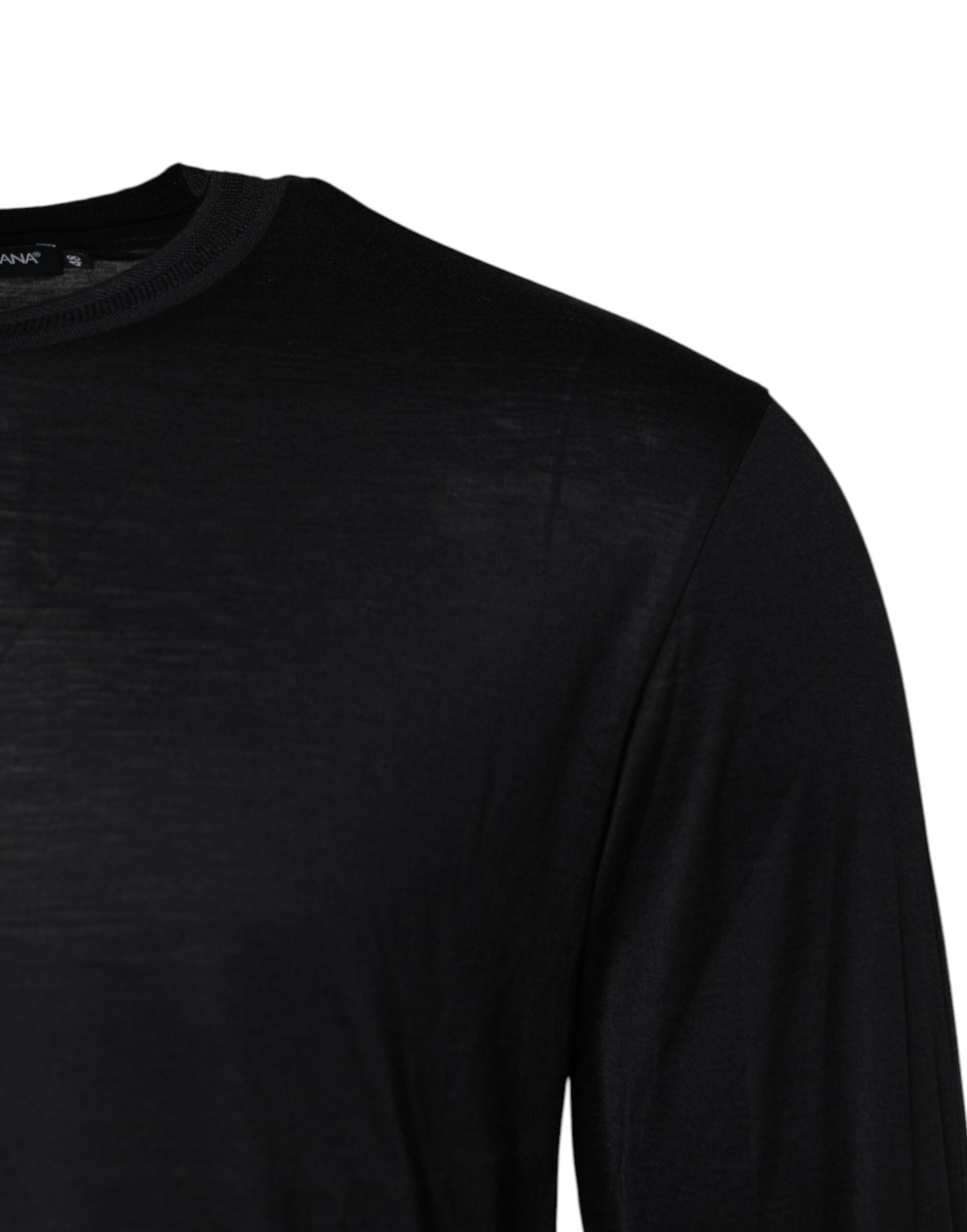 Dolce & Gabbana Dunkelblauer Seidenpullover mit Rundhalsausschnitt für Herren