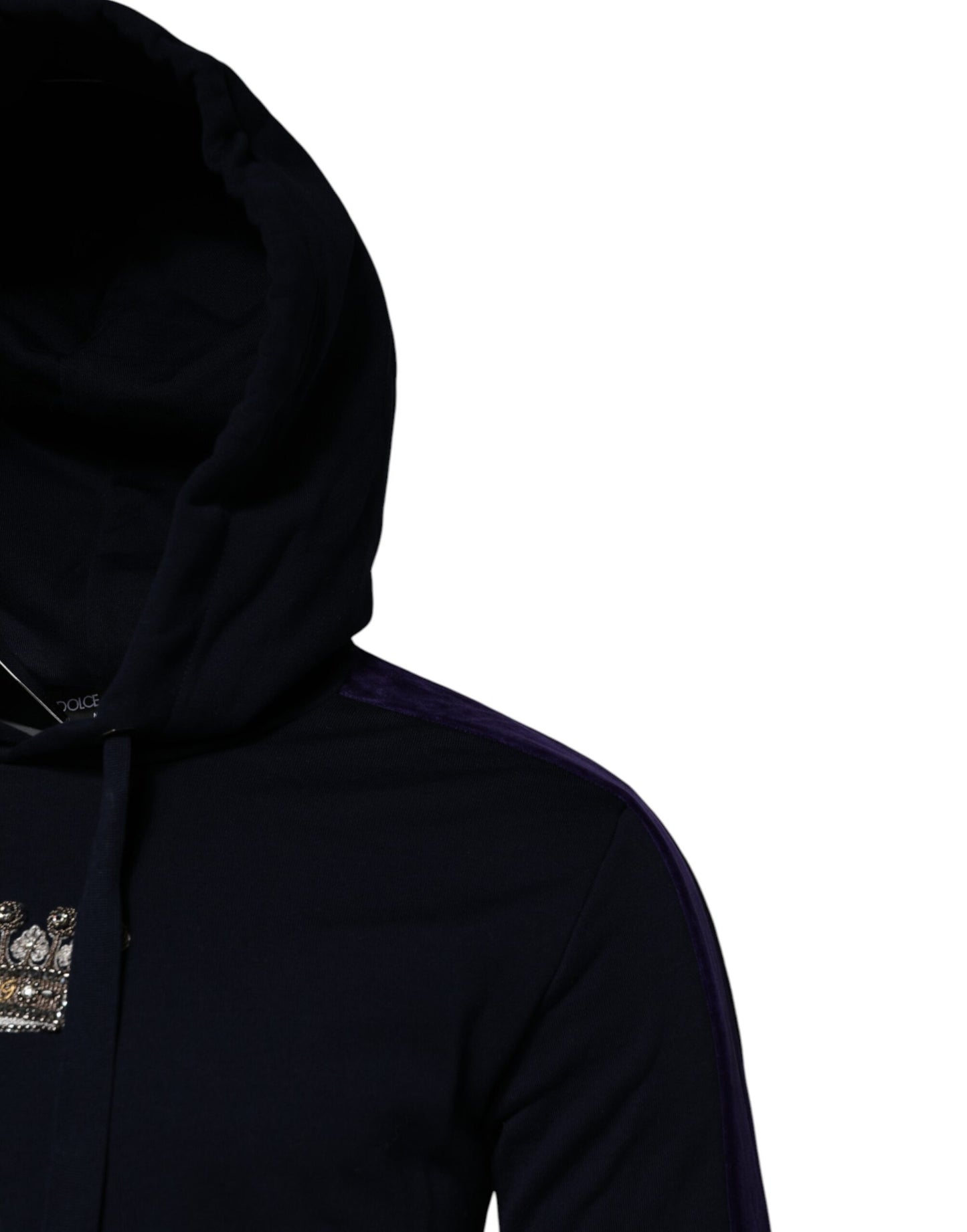 Dolce & Gabbana – Schwarzes Sweatshirt mit Kapuze aus Baumwolle mit Krone