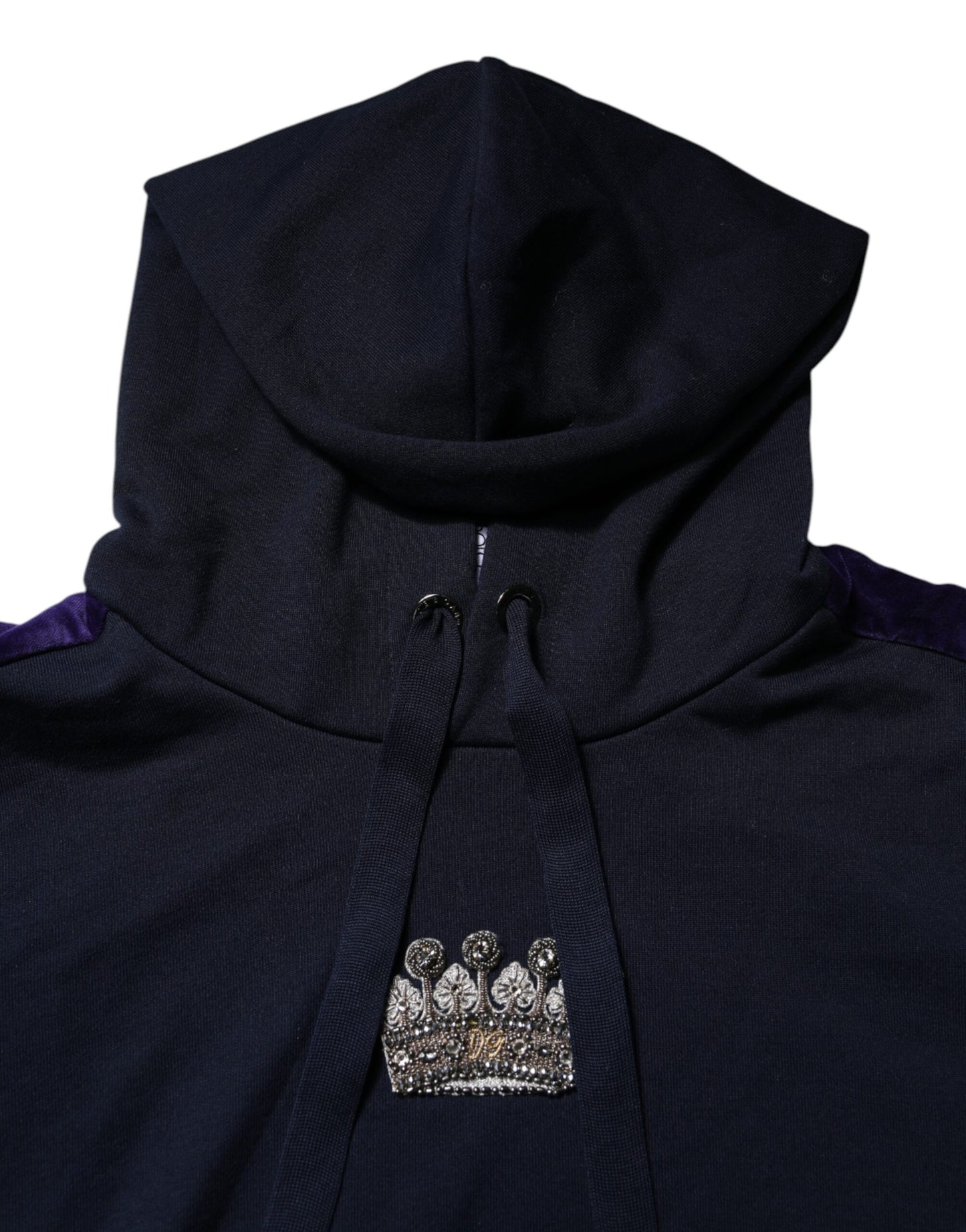 Dolce & Gabbana – Schwarzes Sweatshirt mit Kapuze aus Baumwolle mit Krone