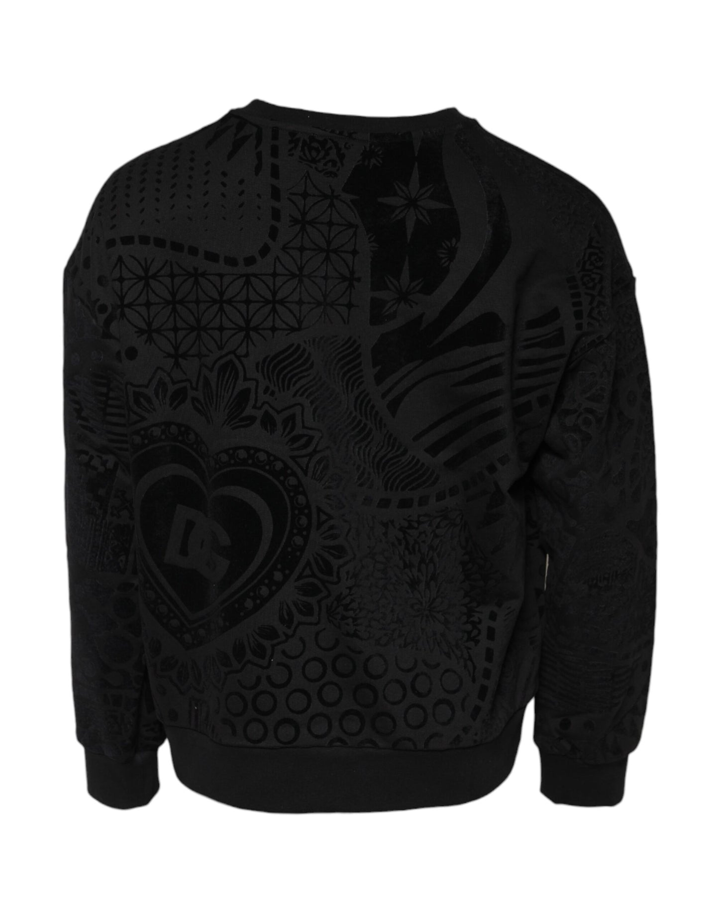 Dolce & Gabbana – Schwarzer Sweatshirtpullover mit Rundhalsausschnitt und Print